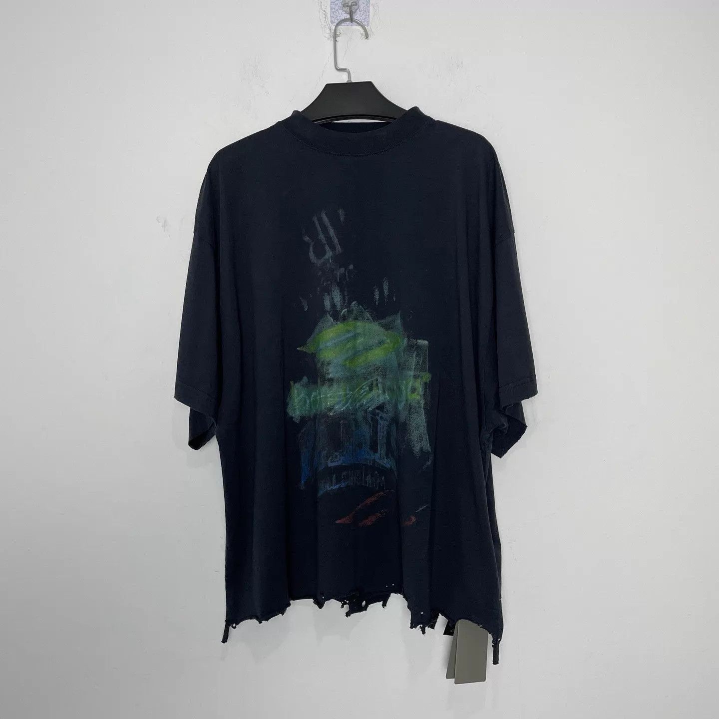 Balenciaga Balenciaga 25ss Phantom Fade Distressed Frayed Hem SS Size US L / EU 52-54 / 3 - 1 Thumbnail