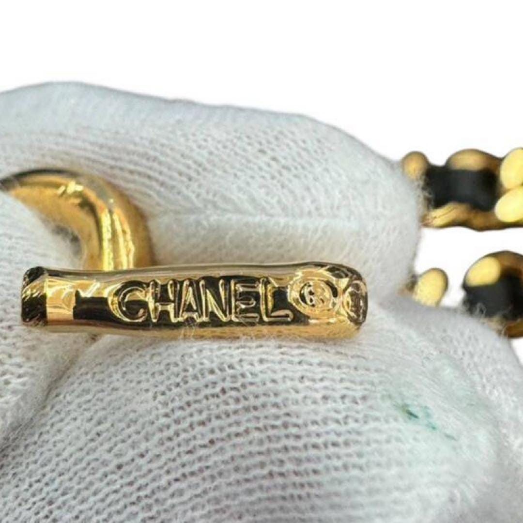 Chanel MINT. Vintage CHANEL black leather thick chain belt Size ONE SIZE - 9 Thumbnail