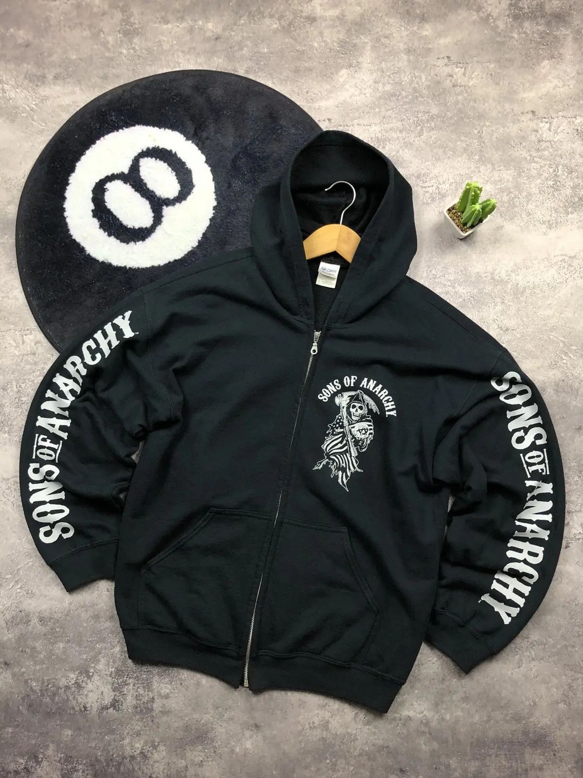 Vintage SONS OF ANARCHY Vintage Zip Hoodie Big Back Logo Streetwear Size US L / EU 52-54 / 3 - 1 Thumbnail