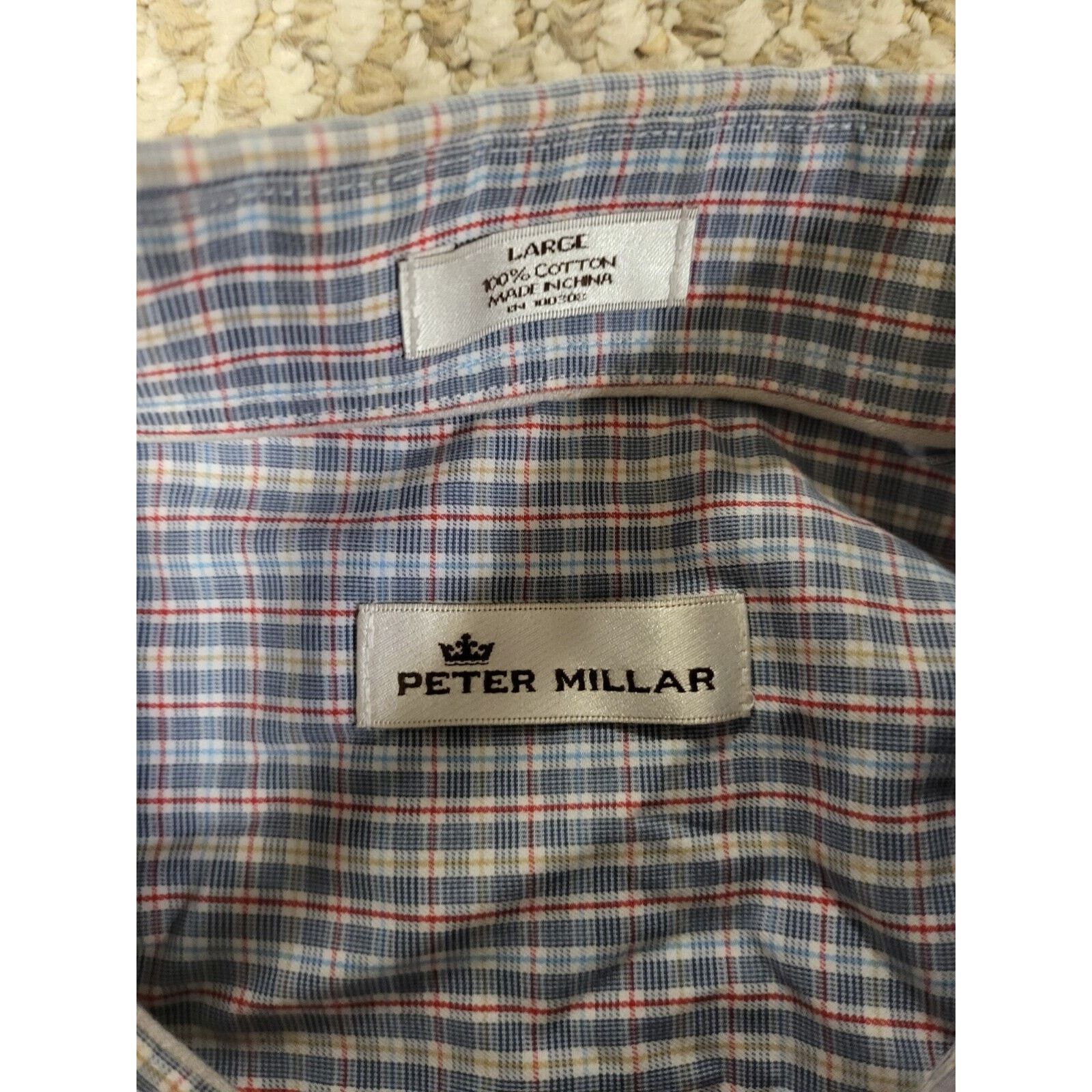 Peter Millar Peter Millar 100% Cotton Mens Dress Shirt Size Large Size US L / EU 52-54 / 3 - 3 Thumbnail