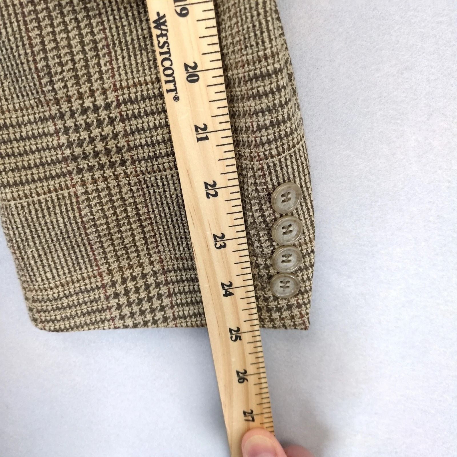 Other Bill Robin Son Brown Plaid Tweed Blazer Men's 42L Silk Wool Size 42L - 9 Thumbnail