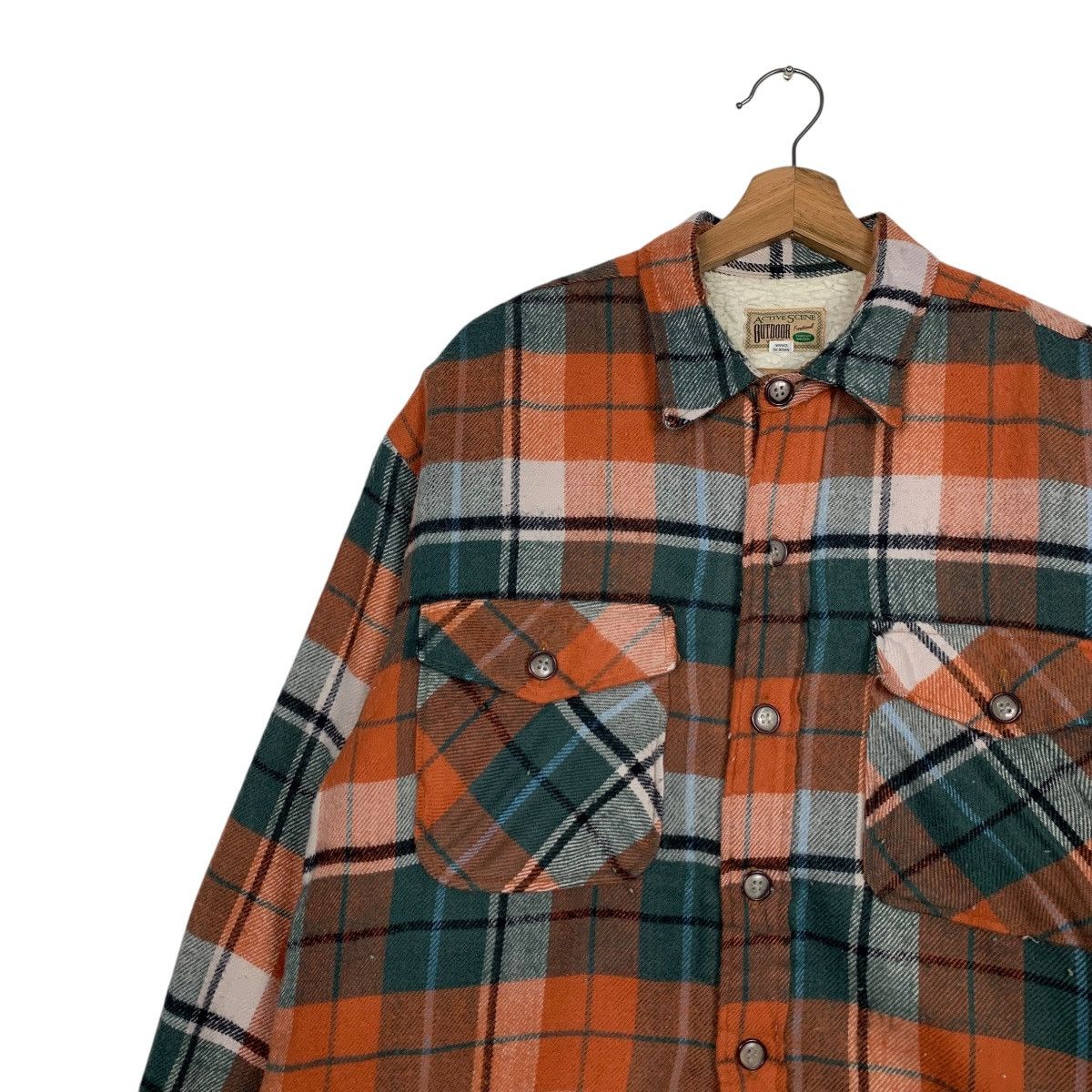 Vintage ACTIVE SCENE Outdoor Wear Check Flannel Jacket #2836-C128 Size US M / EU 48-50 / 2 - 3 Thumbnail