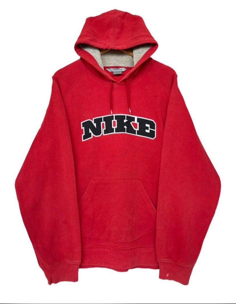 Nike Vintage Y2k Nike Distressed Sunfaded Red Baggy Boxy Hoodie Size US L / EU 52-54 / 3 - 1 Thumbnail
