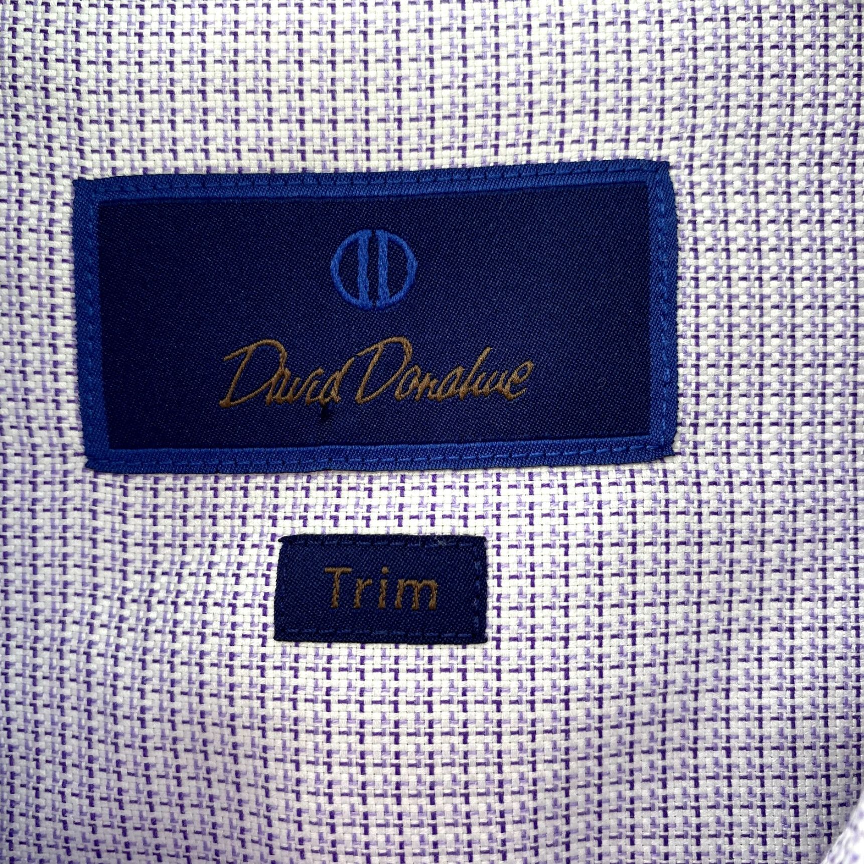 David Donahue David Donahue Dress Shirt Purple Houndstooth 16.5 36/37 Men’s Regular Fit Long Sleeve Button Cuff 100% Cotton Vintage? No Size 42R - 4 Thumbnail