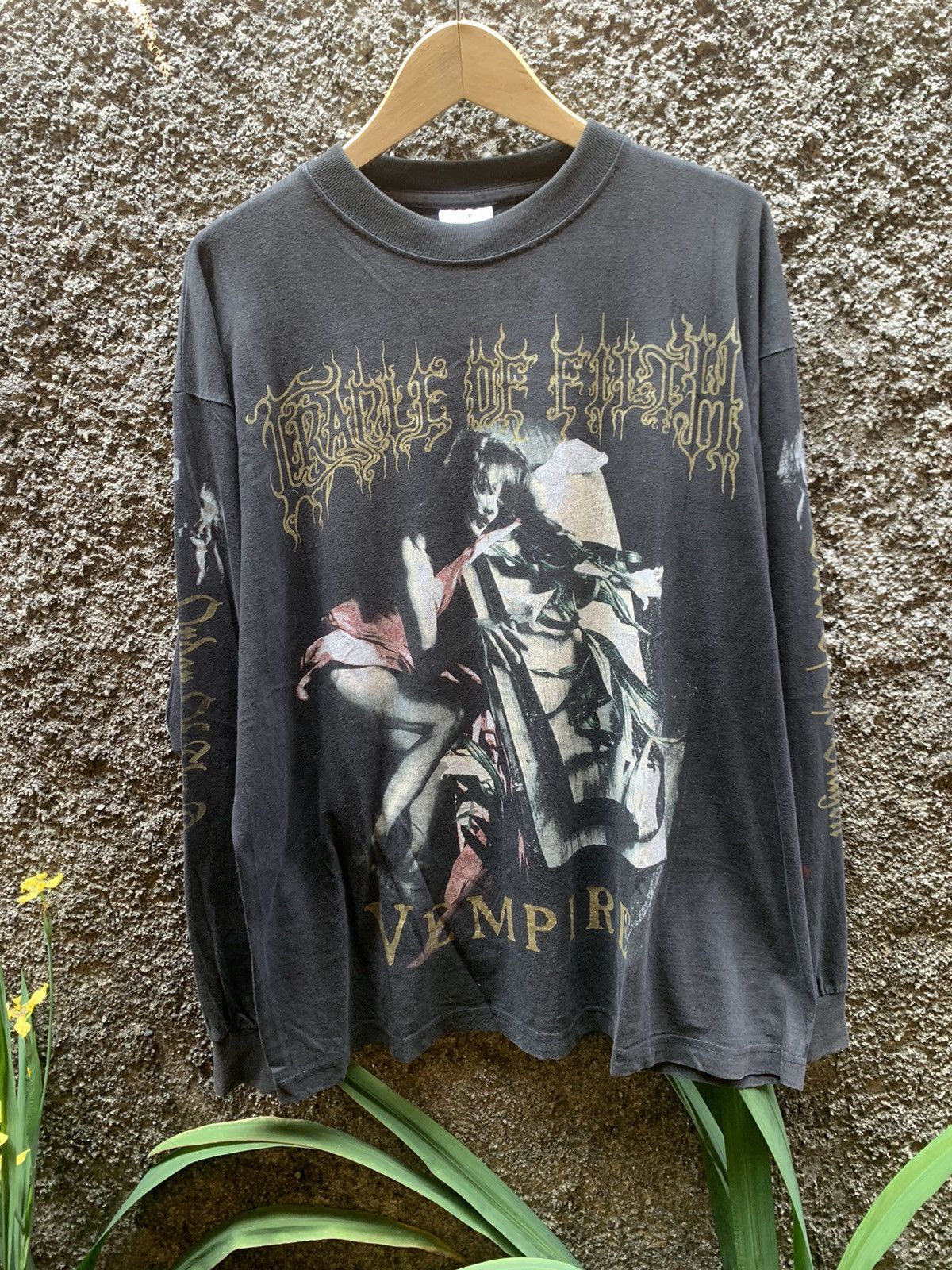 image of Band Tees x Vintage Cradle Of Filth Vempire Long Sleeve Shirt in Black, Men's (Size XL)