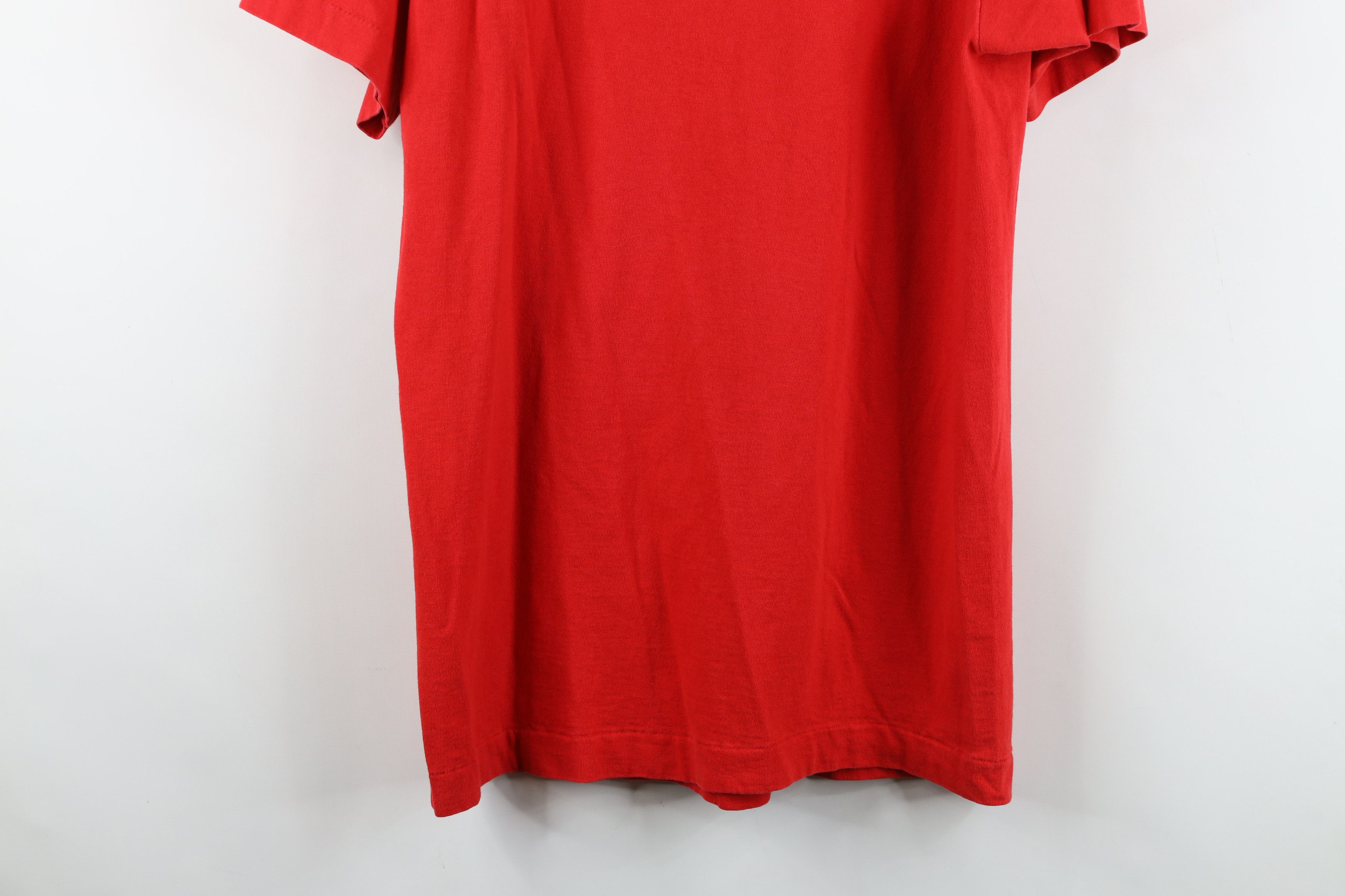 Vintage Vintage 90s Streetwear Short Sleeve T-Shirt Red Cotton USA Size US L / EU 52-54 / 3 - 12 Thumbnail