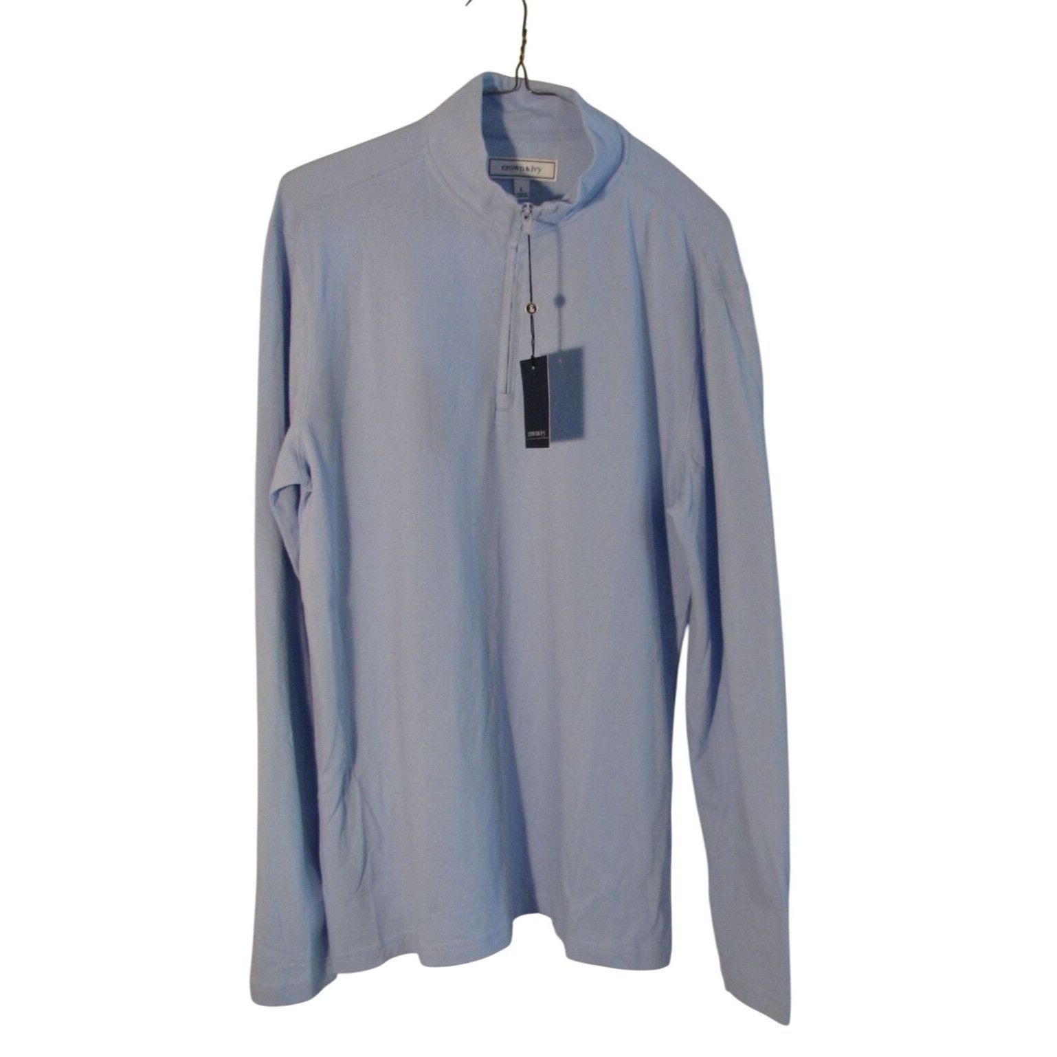 Other Crown & Ivy L NEW Light Blue Quarter Zip Pullover Shirt Golf Size US L / EU 52-54 / 3 - 1 Thumbnail