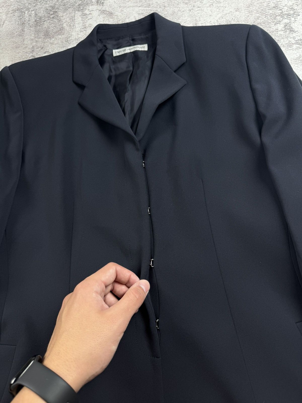 Emporio Armani Emporio Armani Women’s Blue 46 Dize Classic Vintage Luxury Blazer Coat Jacket Size L / US 10 / IT 46 - 7 Thumbnail