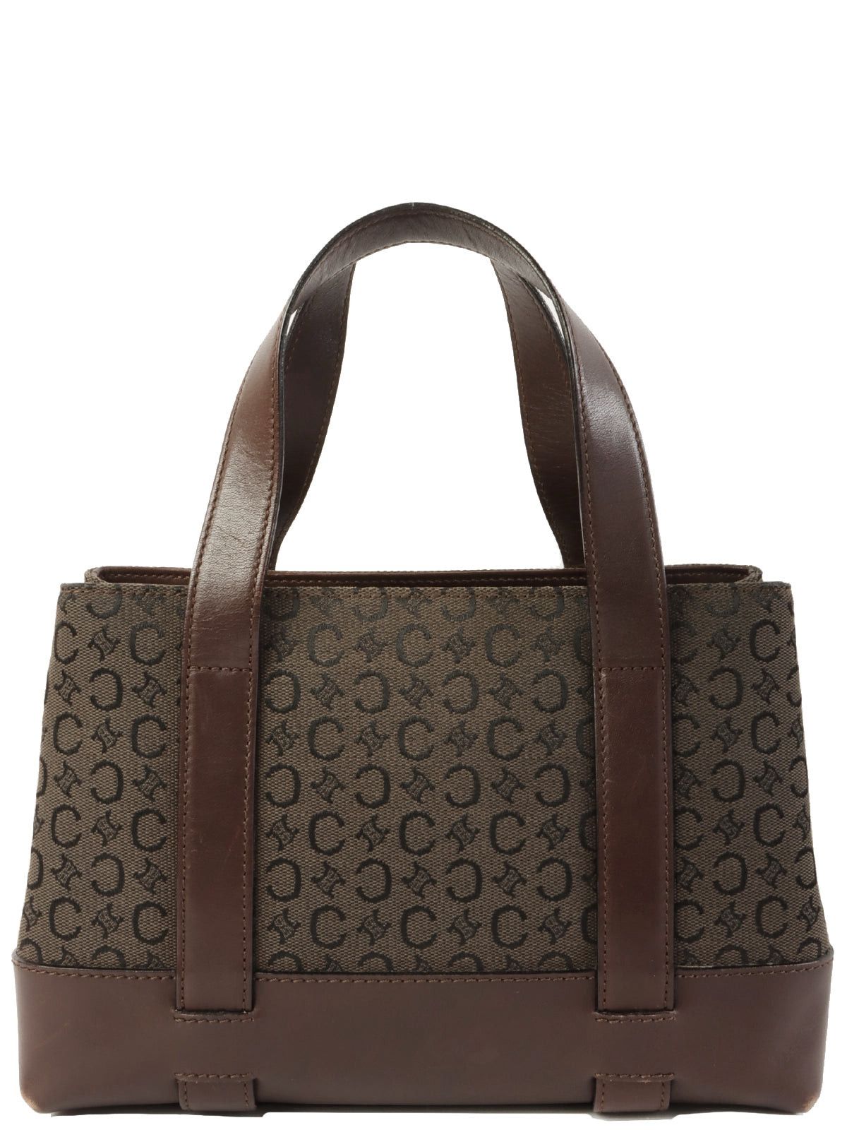 image of Celine C Macadam Pattern Top Handle Bag Brown, Women's