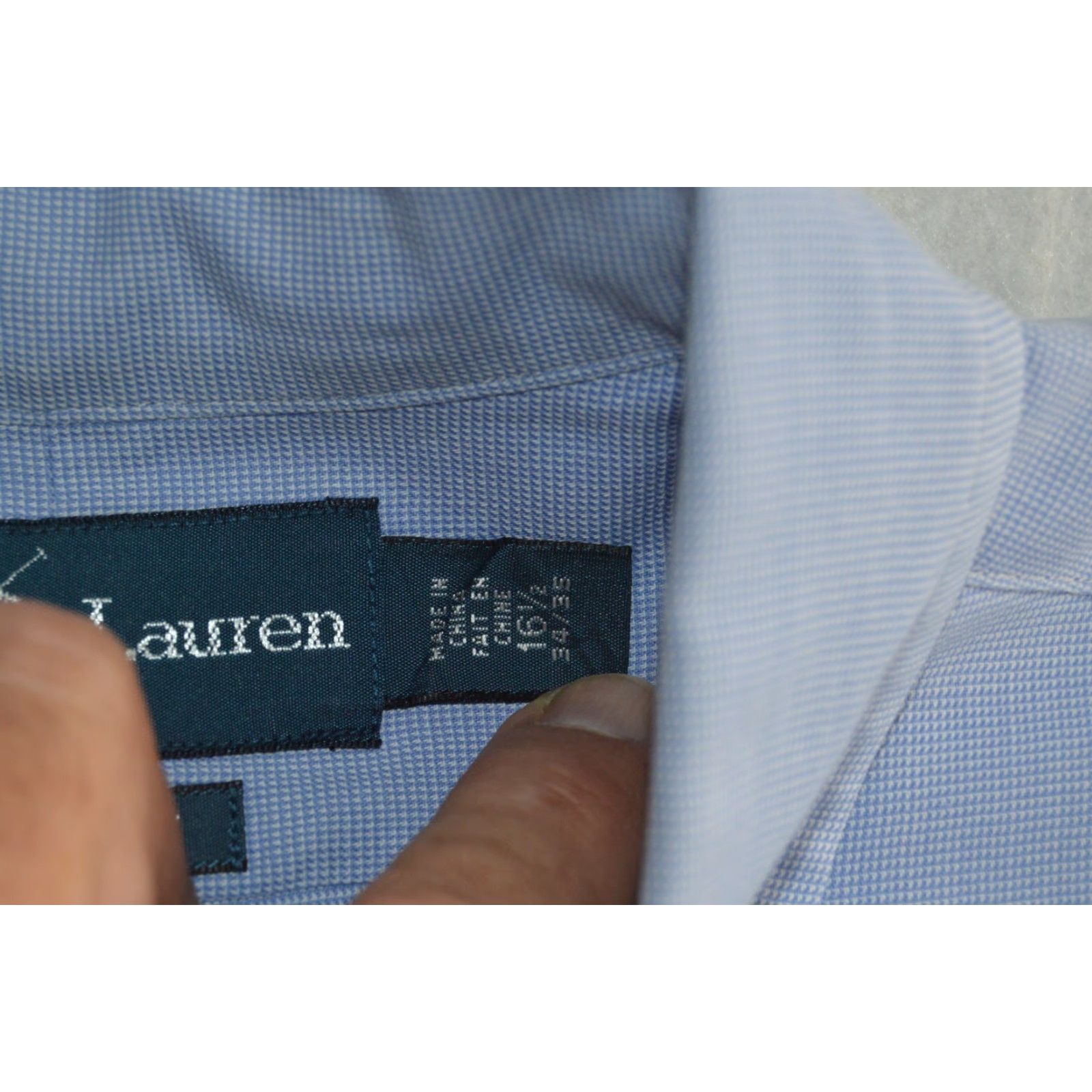 Polo Ralph Lauren VTG Polo Ralph Lauren Men's Classic Fit Dress Shirt Blue 16.5 34/35 Cotton Size 46R - 5 Thumbnail