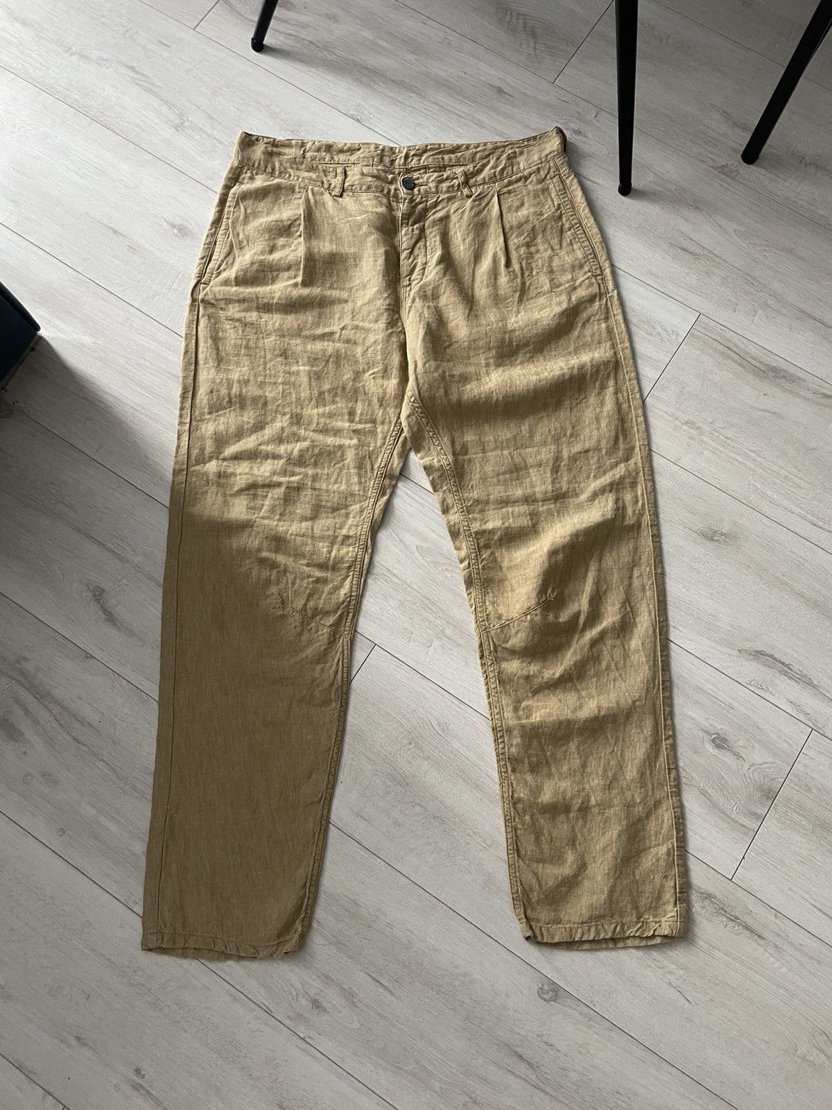Freitag Vintage Freitag E554 Male Linen Beige Pants Size US 33 - 1 Thumbnail