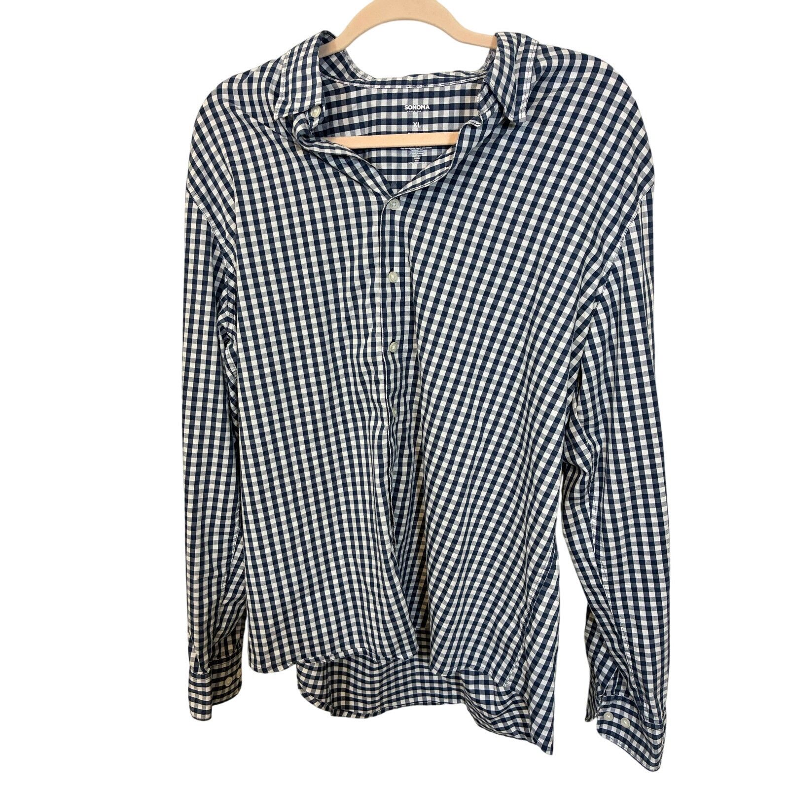 Sonoma Sonoma XL Navy White Gingham Button Down Equestrian Cowboy Size XL / US 12-14 / IT 48-50 - 1 Thumbnail