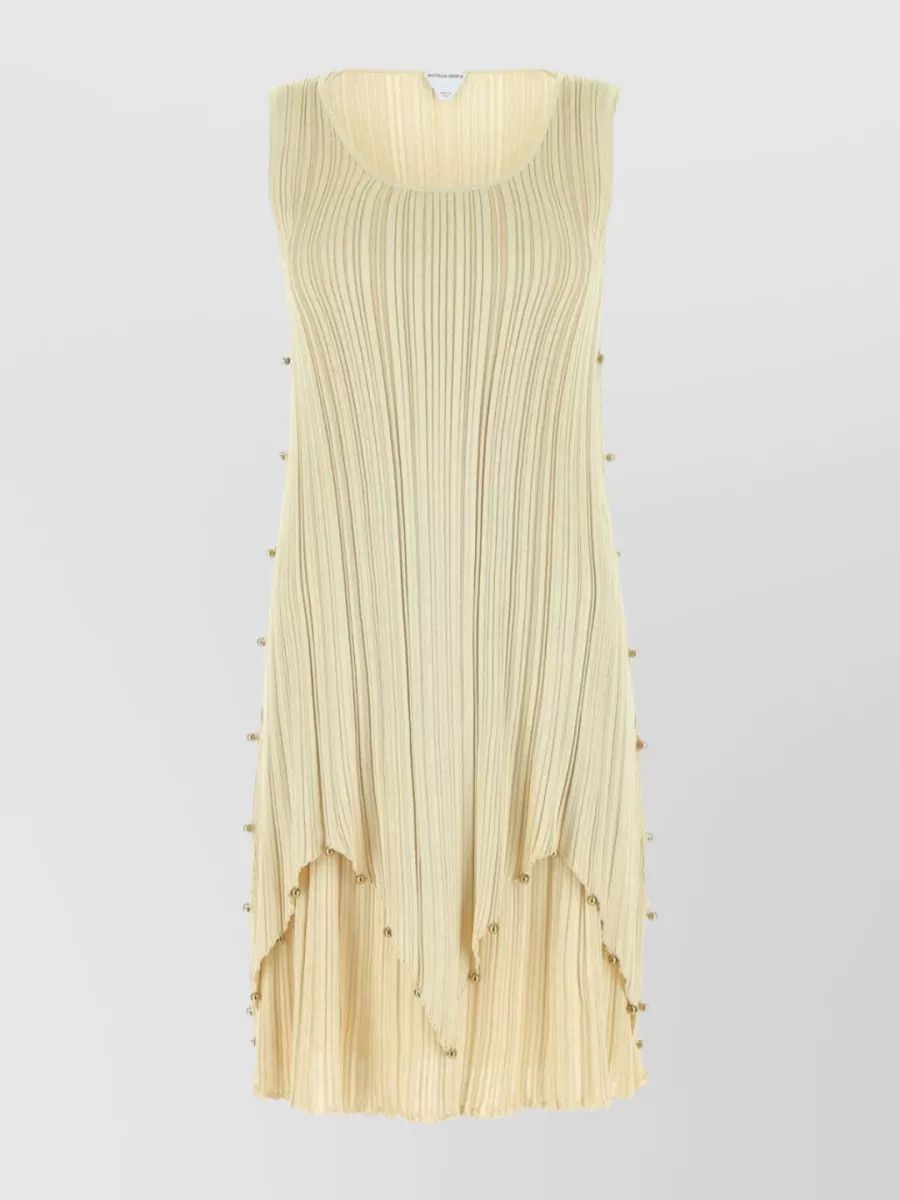 Bottega Veneta o1n1vont1224 Light Viscose Plissé Dress in Butter Size S / US 4 / IT 40 - 1 Thumbnail