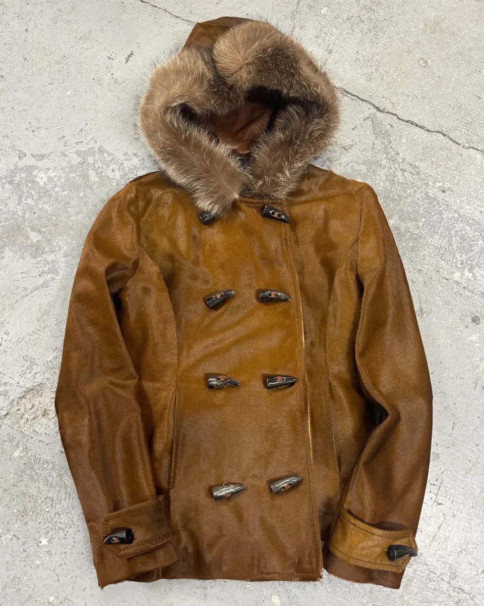 Dolce & Gabbana FW2002 Dolce & Gabbana Pony Hair Camel Calf Leather Duffle Coat Size M / US 6-8 / IT 42-44 - 1 Thumbnail