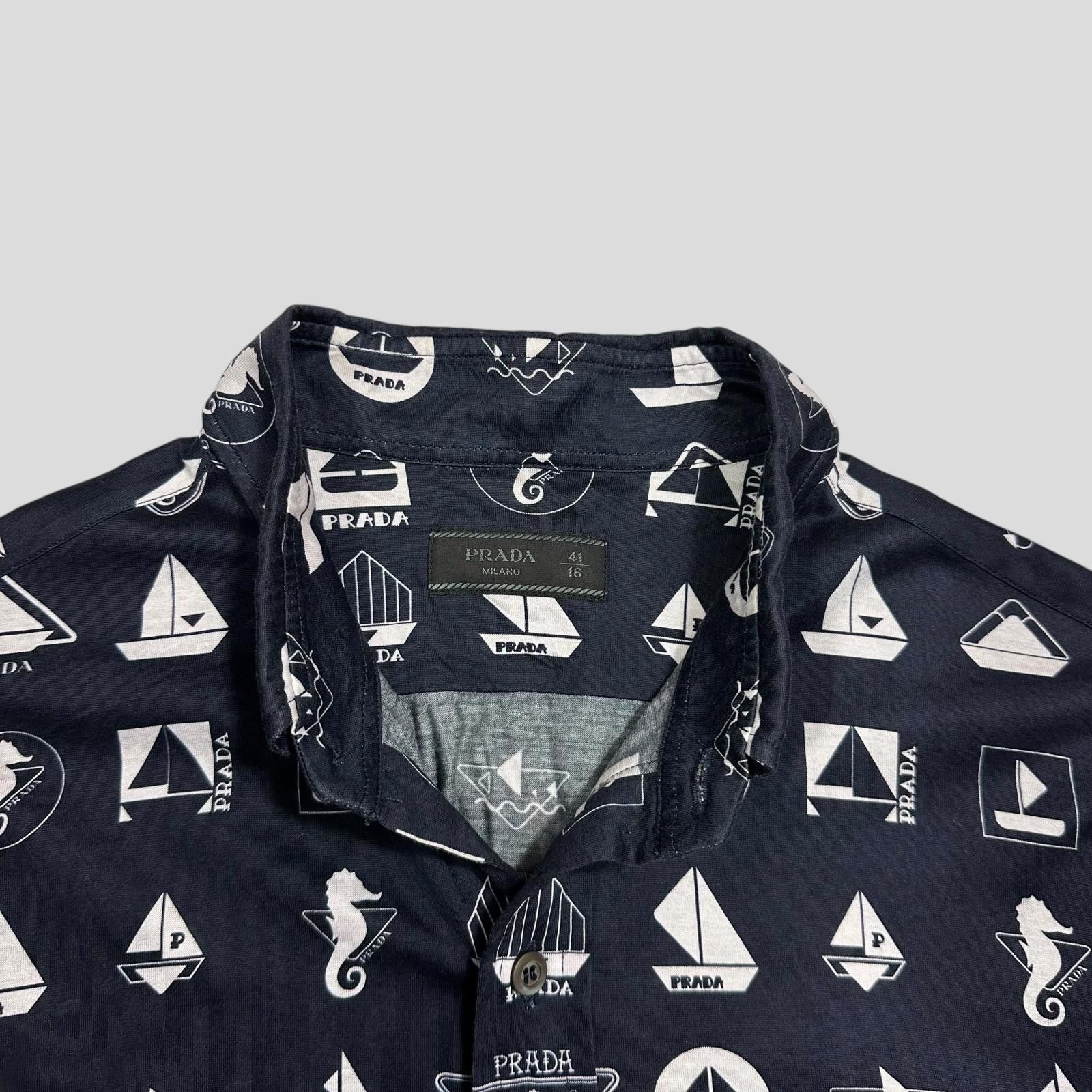 Prada Prada 2018 Rubber Race Logo Sailing Print Shirt - M Size US M / EU 48-50 / 2 - 4 Thumbnail