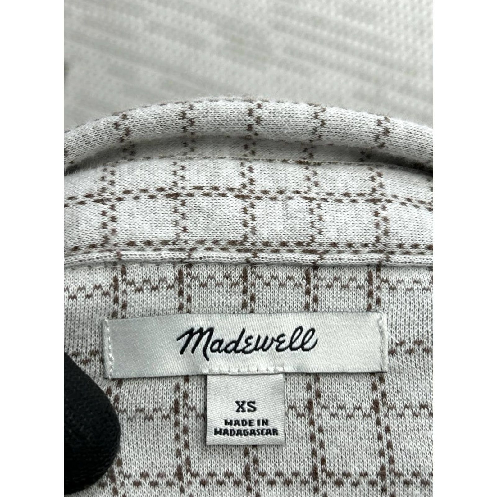 Madewell Madewell Shirt Womens XS White Cotton Blend Button Up Plaid Cardigan? Size XS / US 0-2 / IT 36-38 - 3 Thumbnail