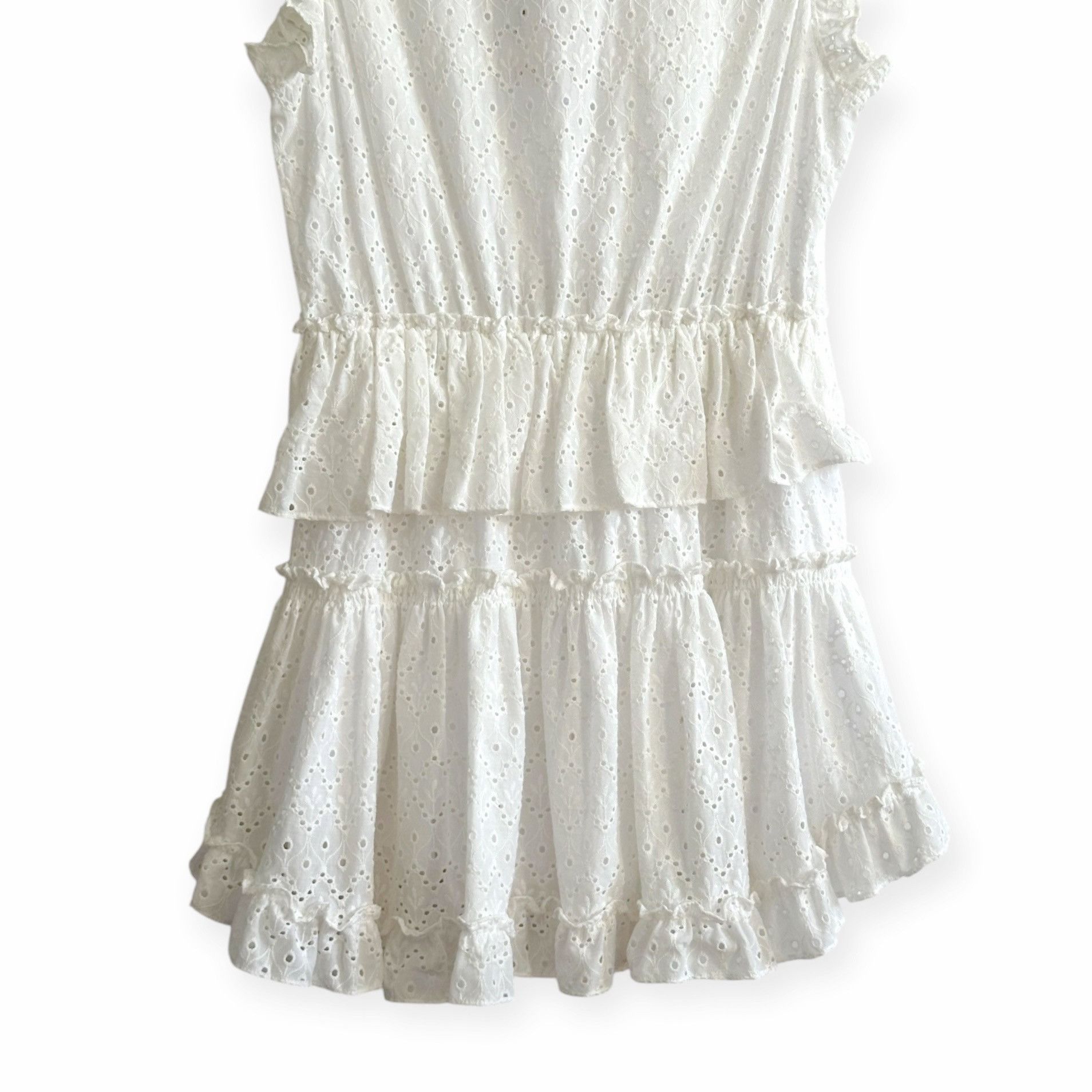MISA Los Angeles MISA LOS ANGELES Iliana Tiered Eyelet Mini Dress , Size L, W Size L / US 10 / IT 46 - 17 Thumbnail