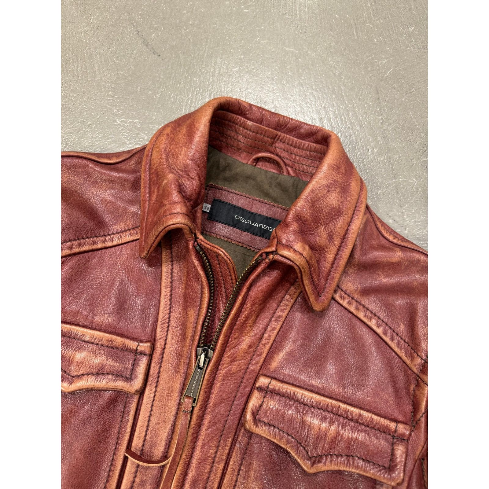 Dsquared2 A/W2004 Dsquared2 runway faded leather jacket Size US L / EU 52-54 / 3 - 6 Thumbnail