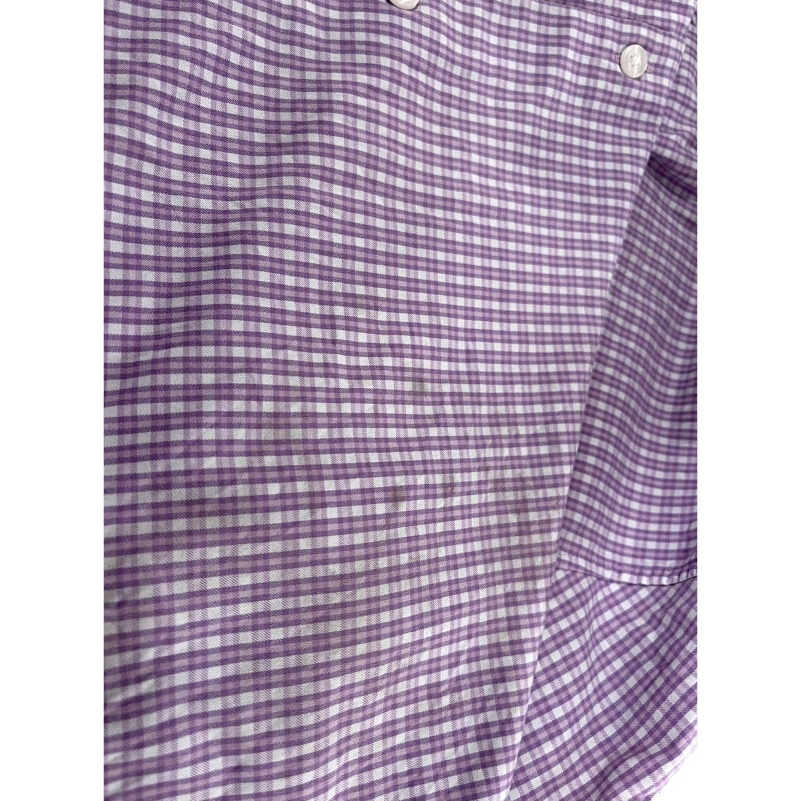 Bonobos Bonobos Standard Nylon Performance Button Up Purple Check Dress Shirt - Men's XL Size 46R - 4 Thumbnail