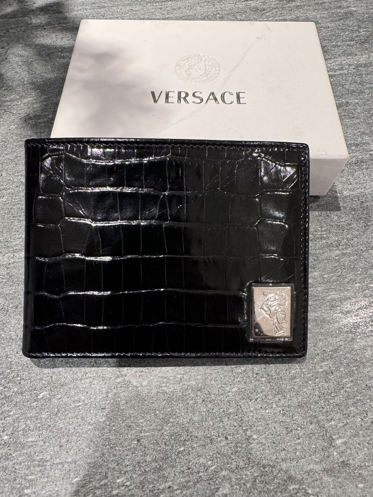 image of Versace Alligator Skin in Black, Men's
