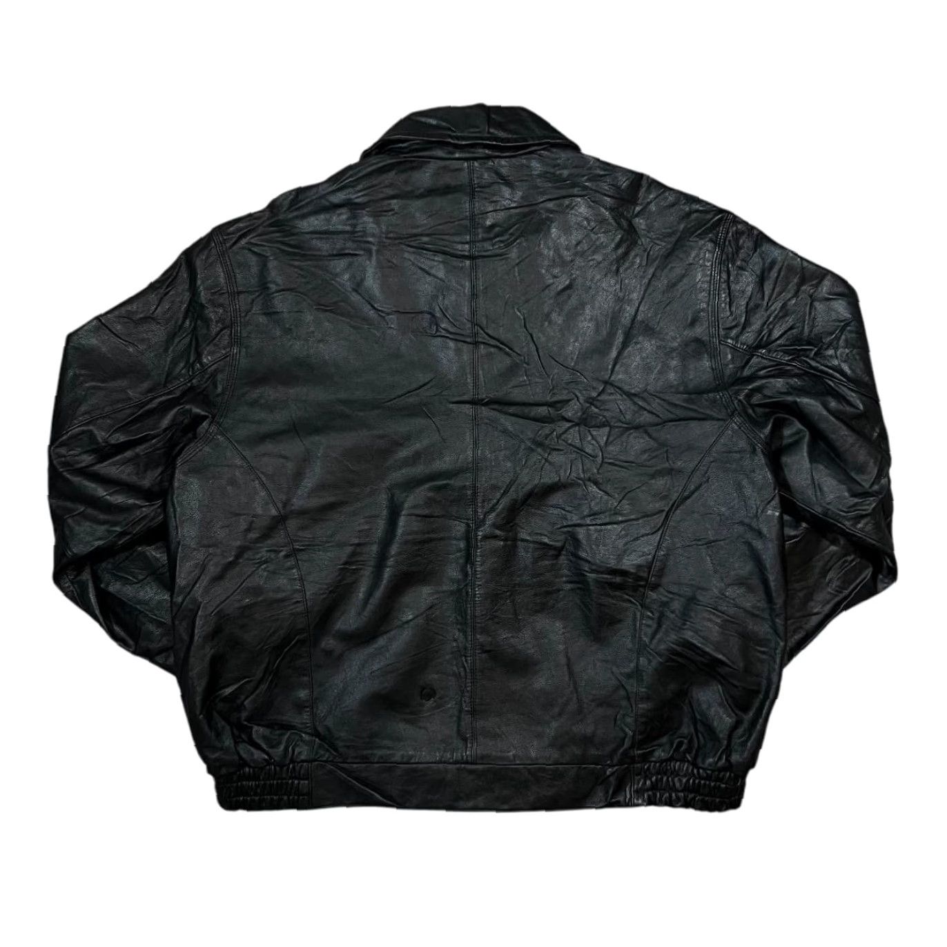Vintage VINTAGE 90's SNAP-ON Mini Logo Genuine Real Heavy Black Leather Bomber Jacket XL Mens Leather Jacket 90s Logo Pocket Embroidered Size US XL / EU 56 / 4 - 2 Thumbnail