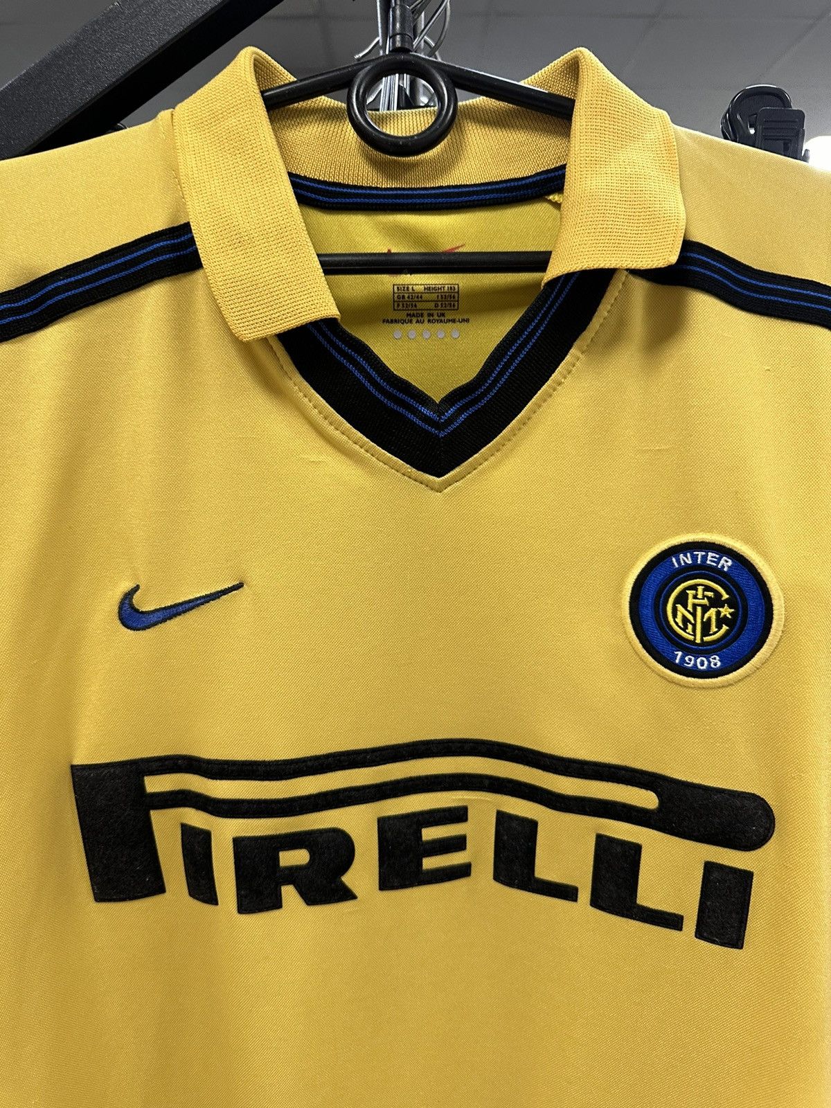 Vintage Vintage Inter Milan soccer jersey rare yellow size L away Size US L / EU 52-54 / 3 - 2 Thumbnail