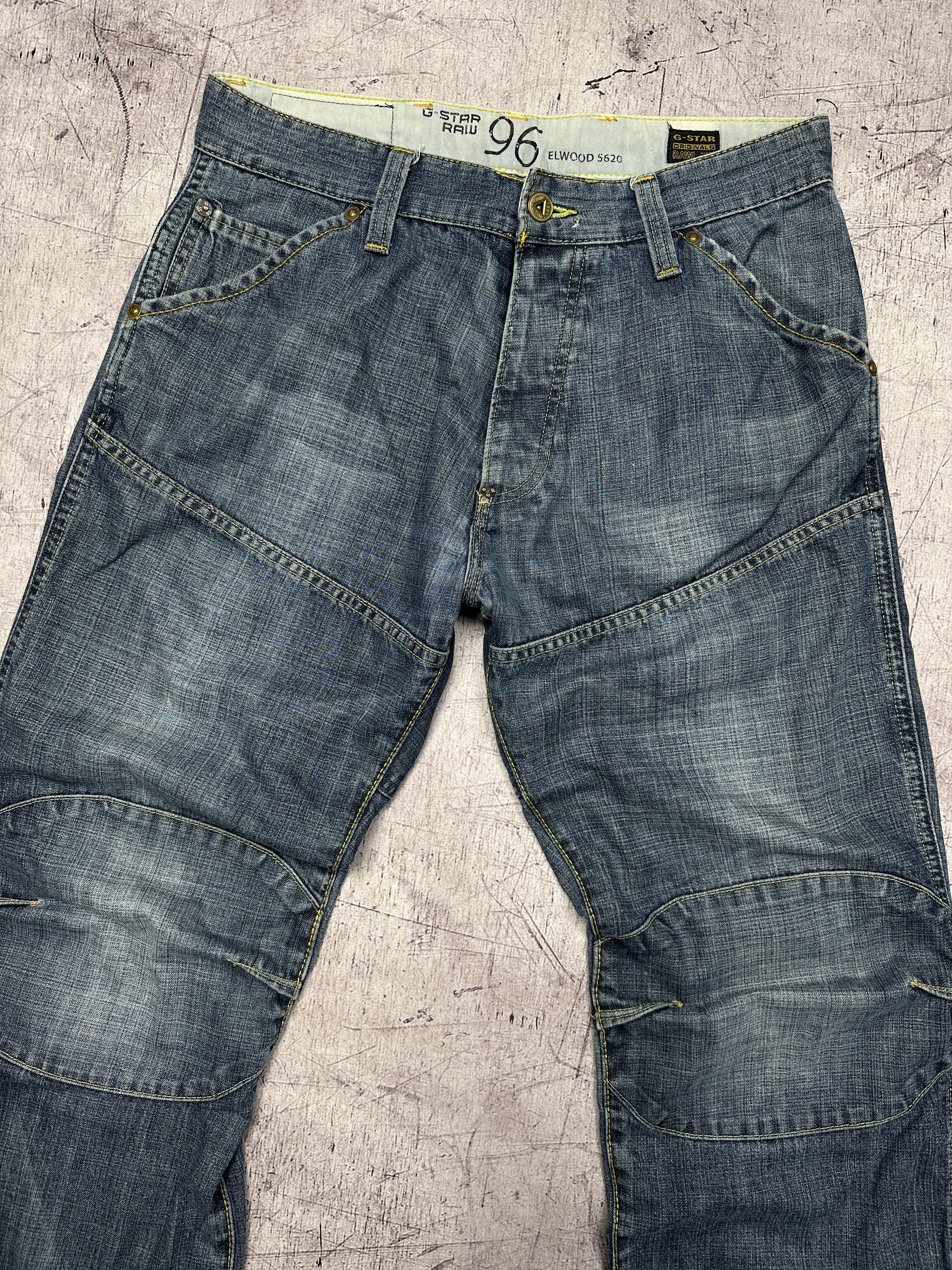 G-Star G Star Raw Vintage Mens Elwood Denim Pants Double Knee Jeans Size US 34 / EU 50 - 2 Thumbnail