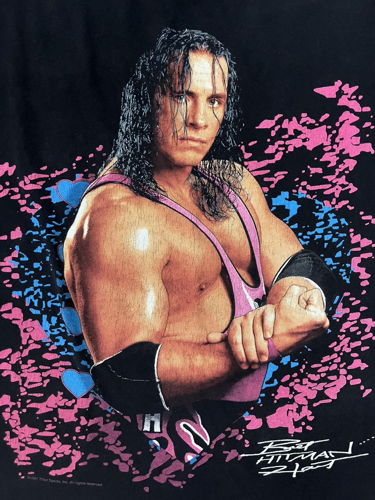 Band Tees × Vintage × WWE Vintage Bret “The Hitman” Hart 90s t shirt Size US L / EU 52-54 / 3 - 5 Thumbnail
