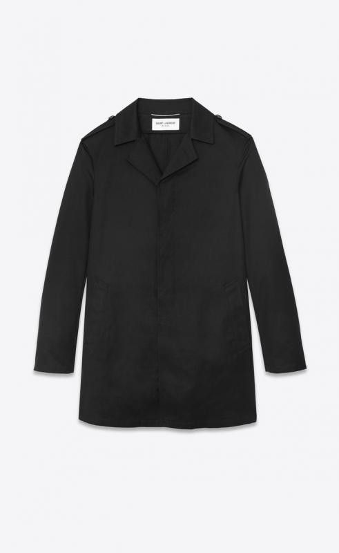 Saint Laurent Paris o1s1wg111224 Buttoned Rain Coat in Black Size US XL / EU 56 / 4 - 1 Thumbnail