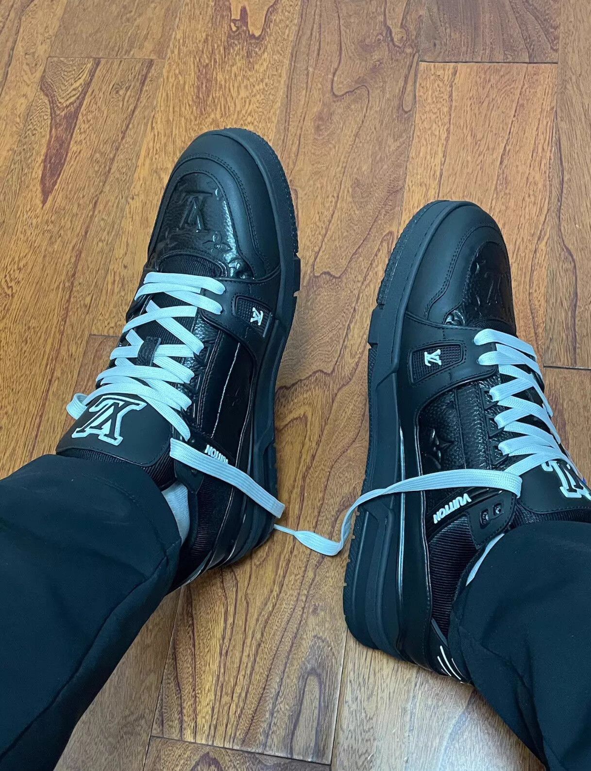 Louis Vuitton LV Men's Black Embossed Monogram Trainer Sneaker Size US 7.5 / EU 40-41 - 2 Thumbnail