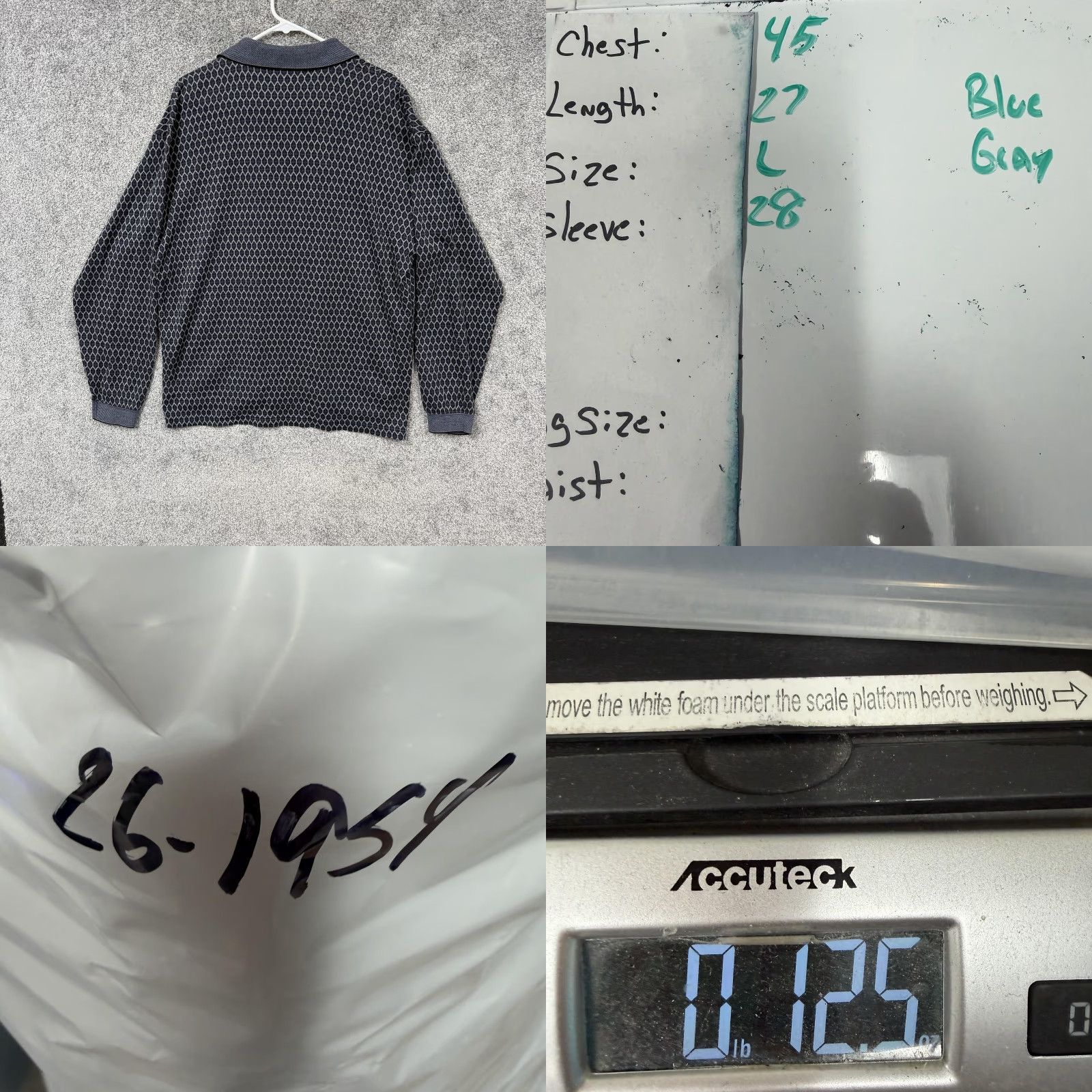 Vintage Vtg 90s Knightsbridge Polo Shirt Mens L Blue Gray Geometric Size US L / EU 52-54 / 3 - 8 Thumbnail