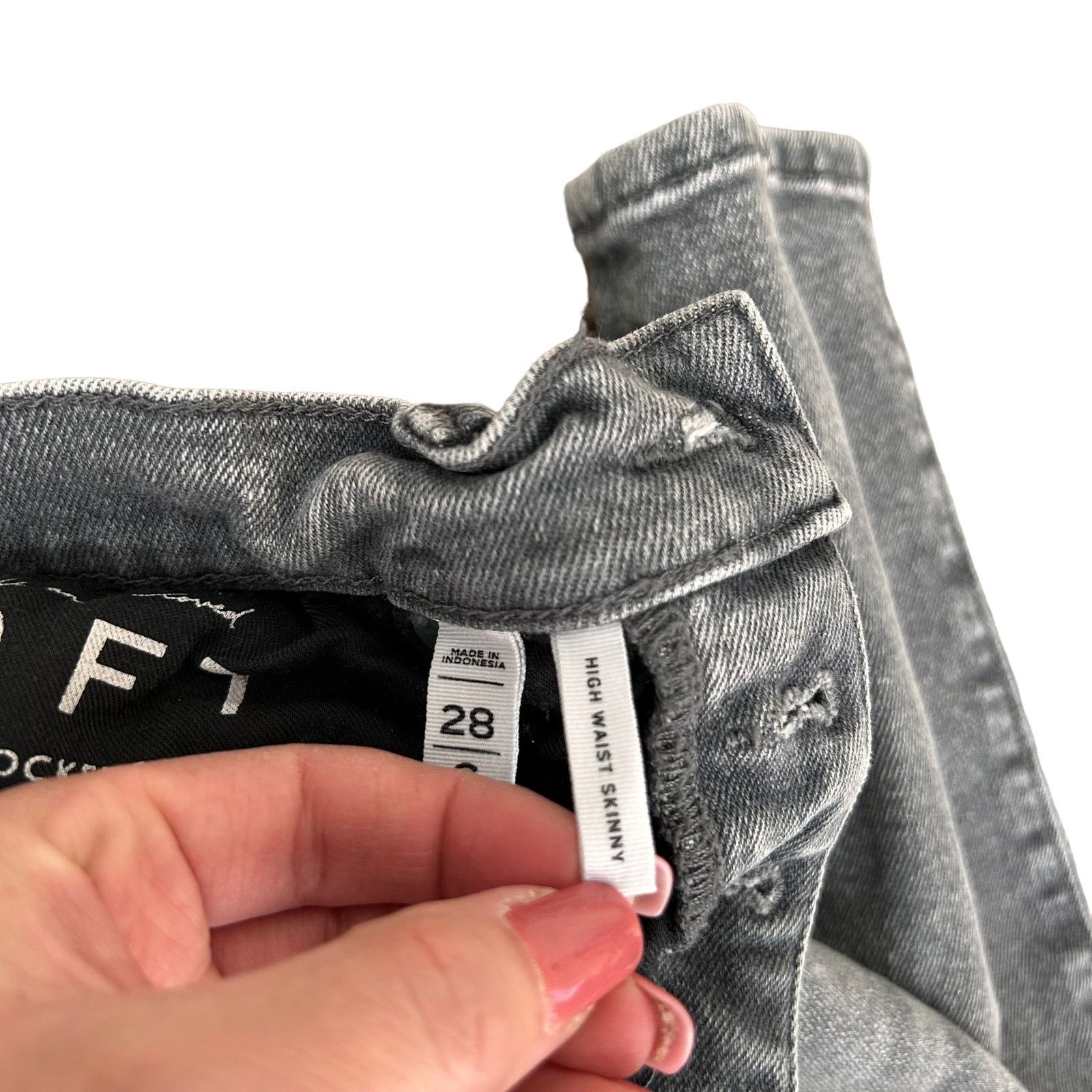 Loft Ann Taylor Loft Gray Button Fly High Waist Skinny Jeans 28 Size 28" / US 6 / IT 42 - 4 Thumbnail