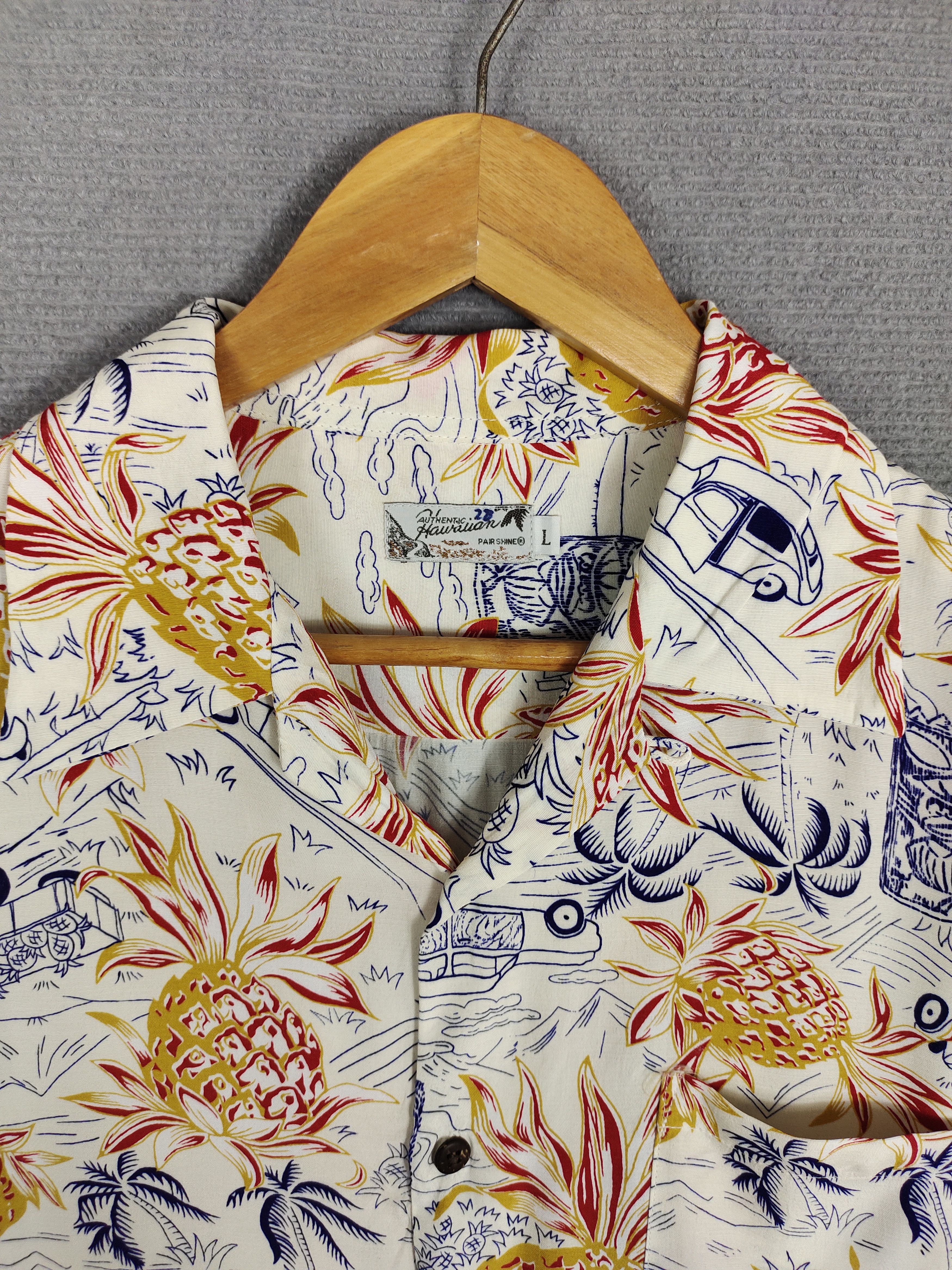 Sun Surf Japanese Hawaiian Pair Shine Pineapple Rayon Crepe Shirt Size US L / EU 52-54 / 3 - 6 Thumbnail