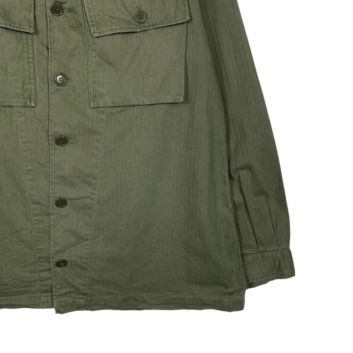 Vintage 74’ Dutch Army HBT Fatigue Jacket Cutoff Collar #1668-C74 Size US L / EU 52-54 / 3 - 4 Thumbnail