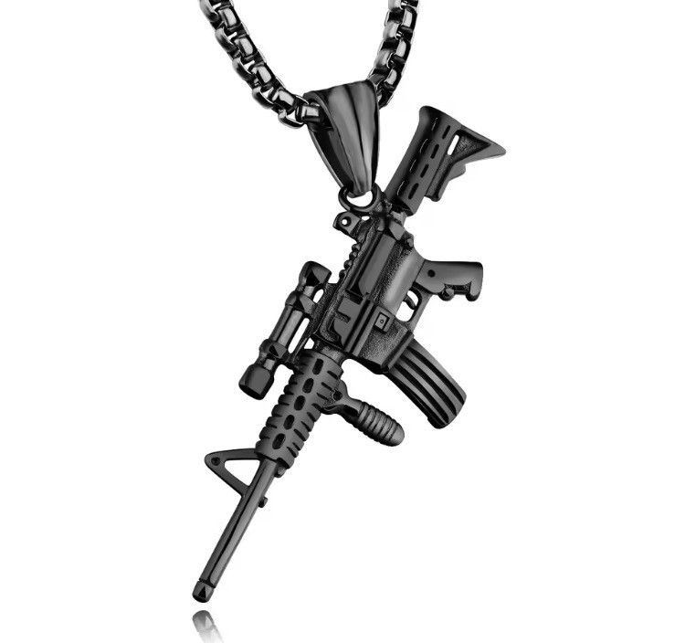 Jewelry Machine Gun Pendant Necklace Size ONE SIZE - 9 Thumbnail