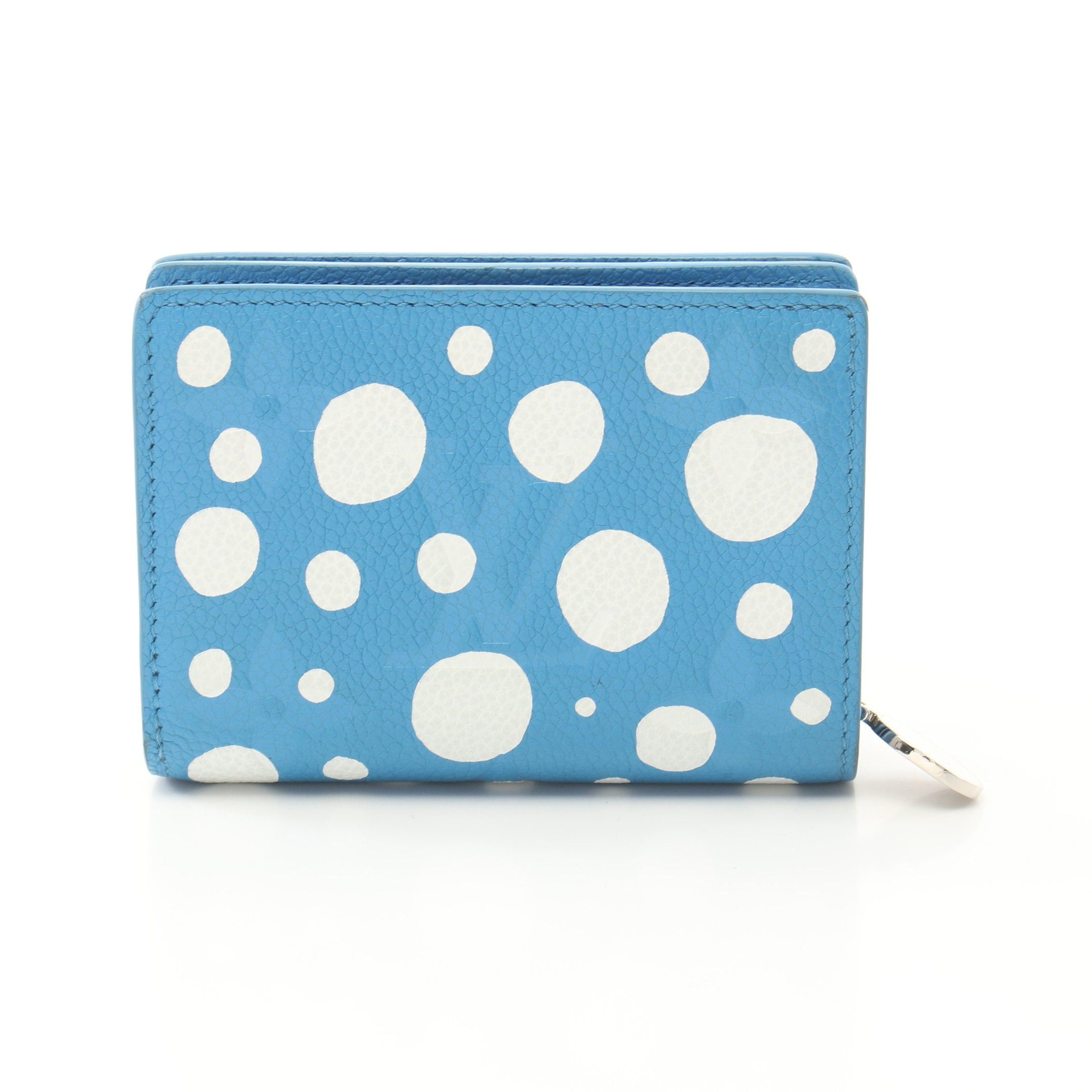 Louis Vuitton Louis Vuitton Louis Vuitton * Yayoi Kusama Portefeuil Claire Monogram Empreinte Bi-Fold Wallet Leather Blue White Size ONE SIZE - 1 Thumbnail
