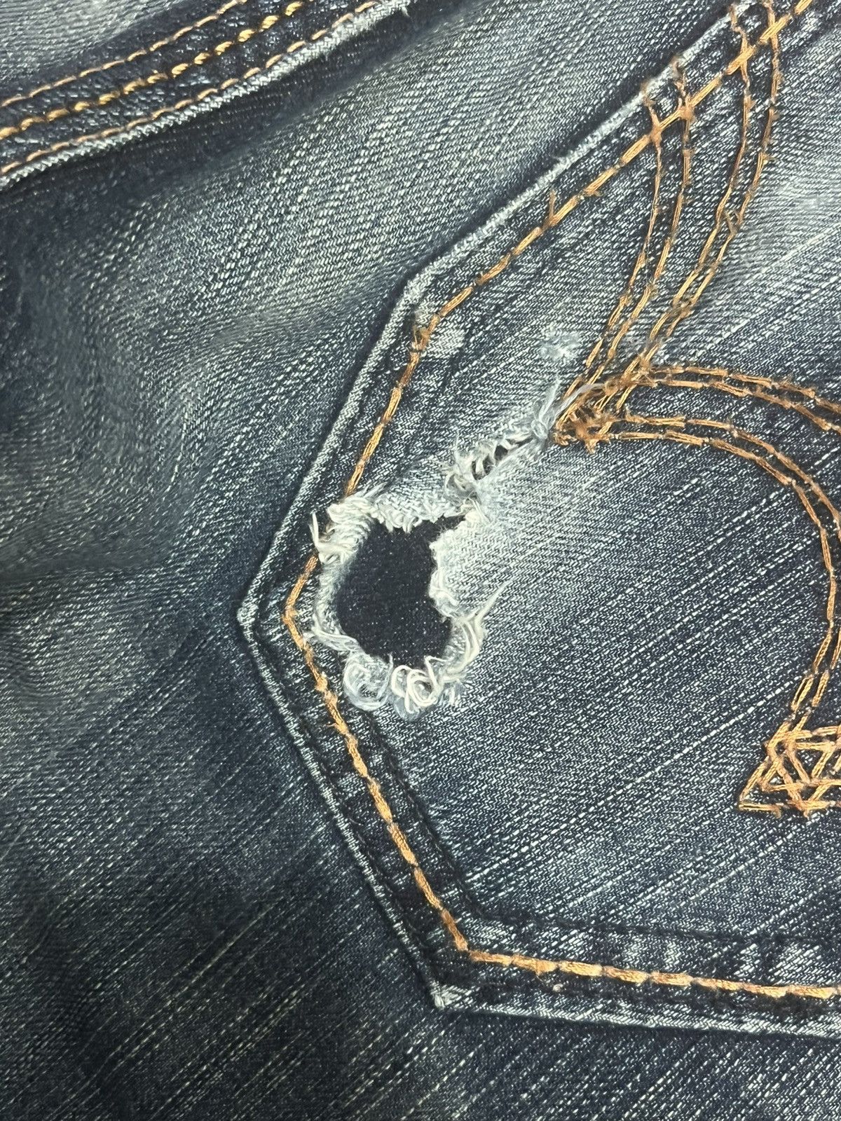 Edwin Edwin XVS Dark Faded Blue Washed Distressed Bush Pants Jeans Size US 30 / EU 46 - 8 Thumbnail