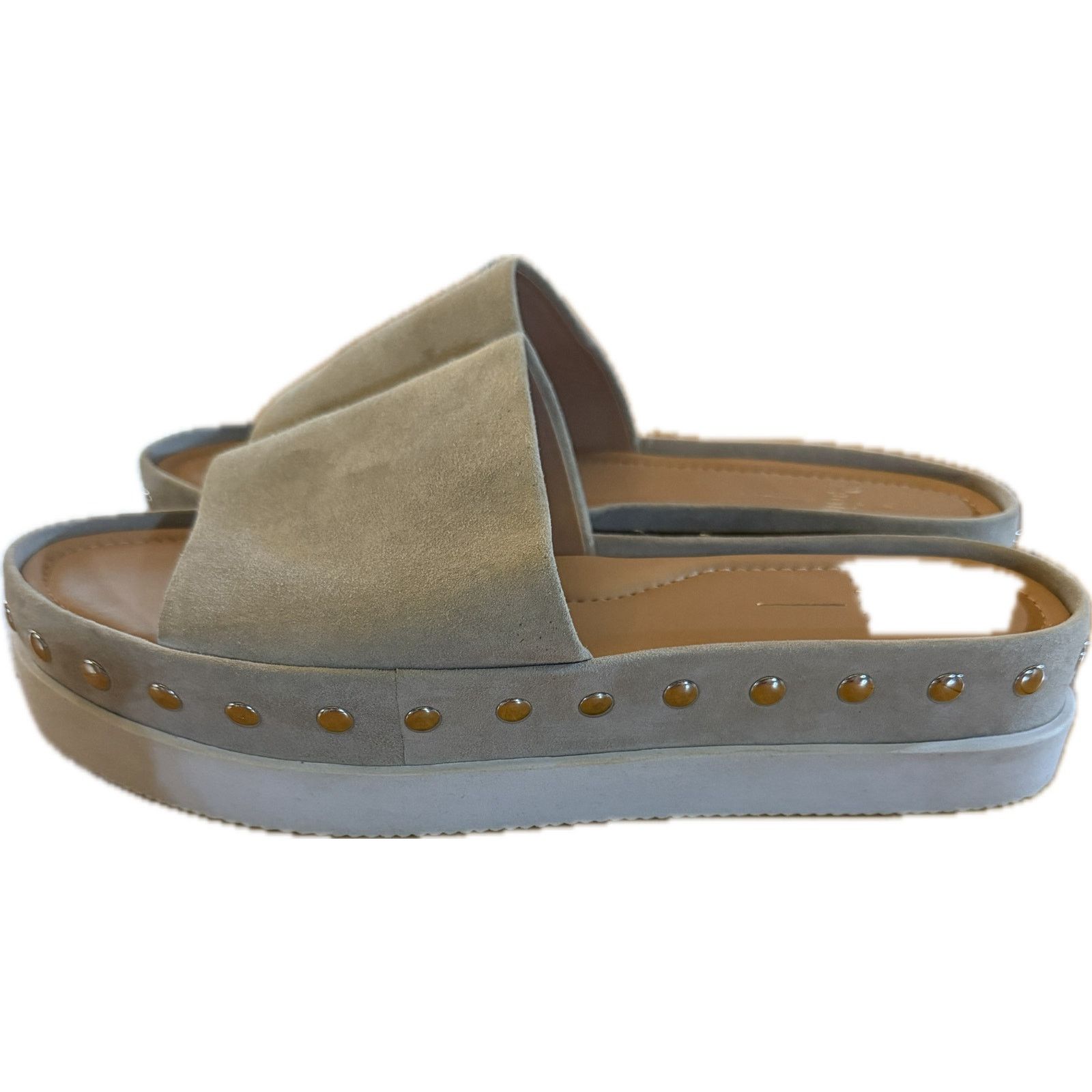 Linea Paolo Linea Women's Platform Slide Sandals Gray Studded 9 Size US 9 / IT 39 - 4 Thumbnail