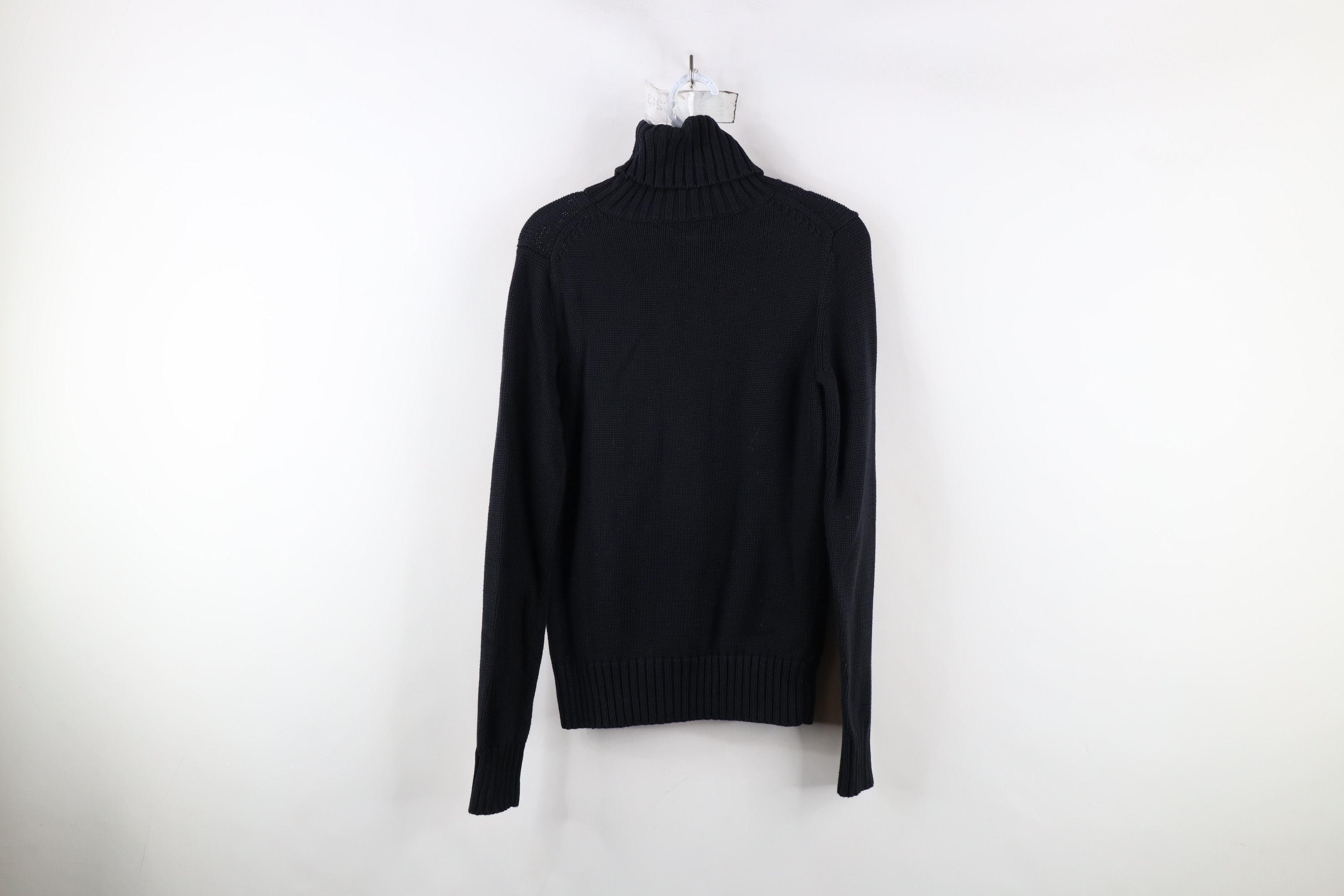 Ralph Lauren × Vintage Vintage 90s Ralph Lauren Cotton Turtleneck Sweater Black Size M / US 6-8 / IT 42-44 - 9 Thumbnail