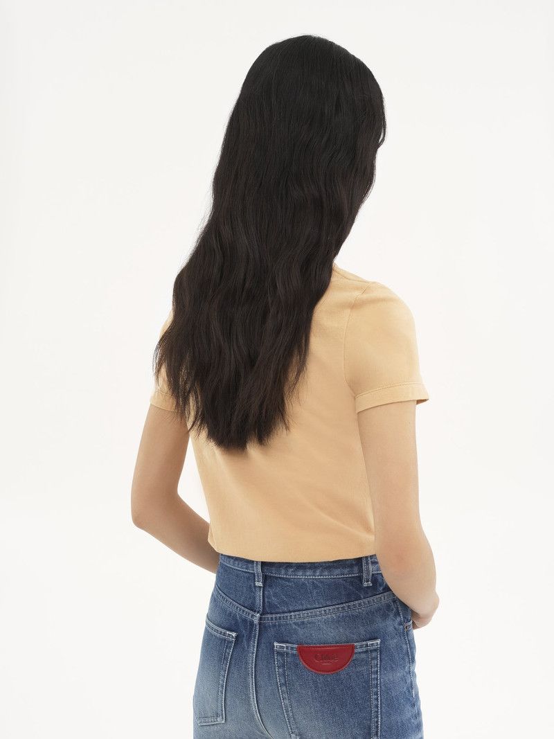 Chloe o1loc1c11125 T-Shirt in Milky Brown Size XS / US 0-2 / IT 36-38 - 4 Thumbnail