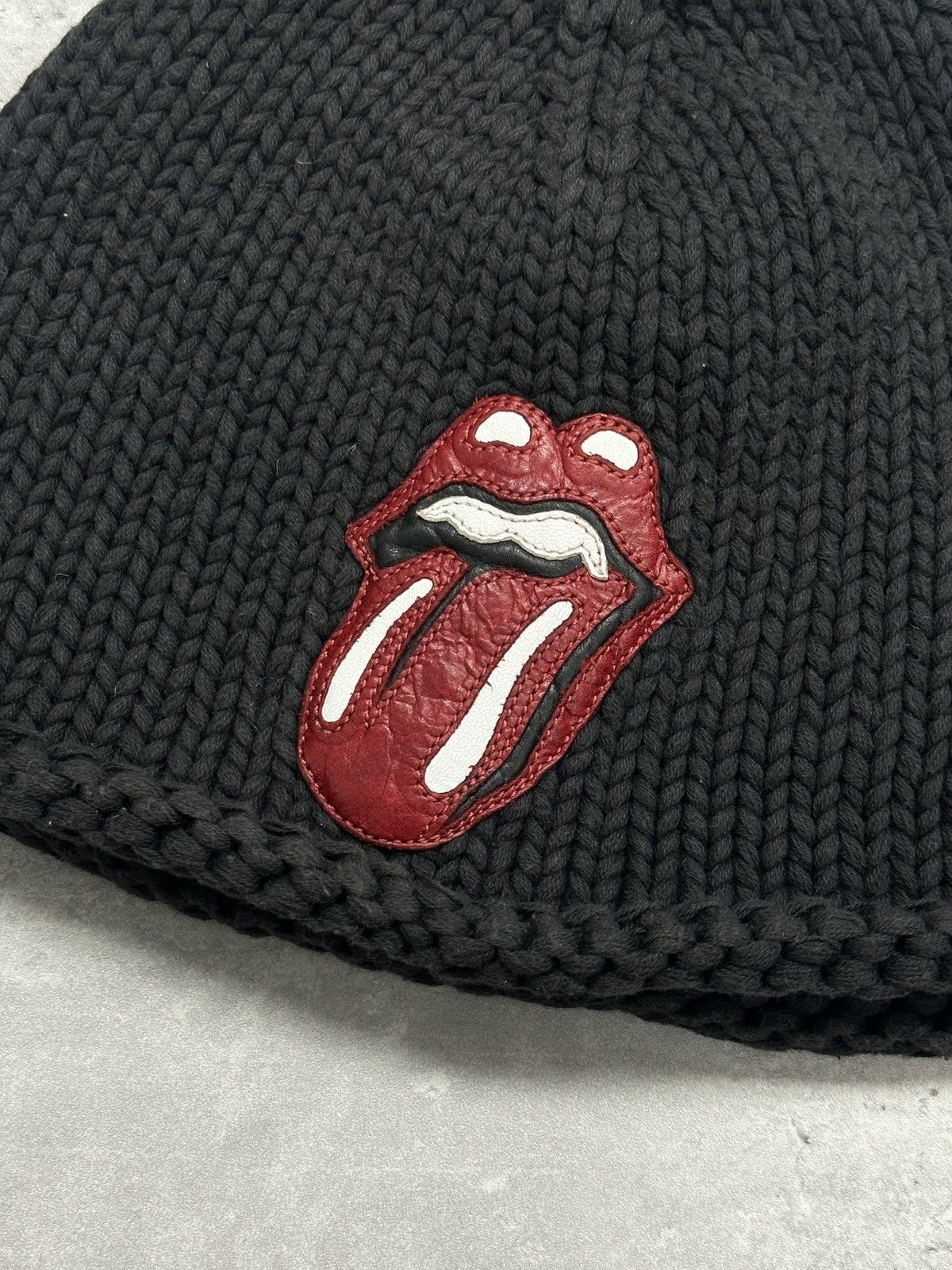 Chrome Hearts Chrome Hearts Vintage Rolling Stones Lips Beanie Faded Black Size ONE SIZE - 3 Thumbnail
