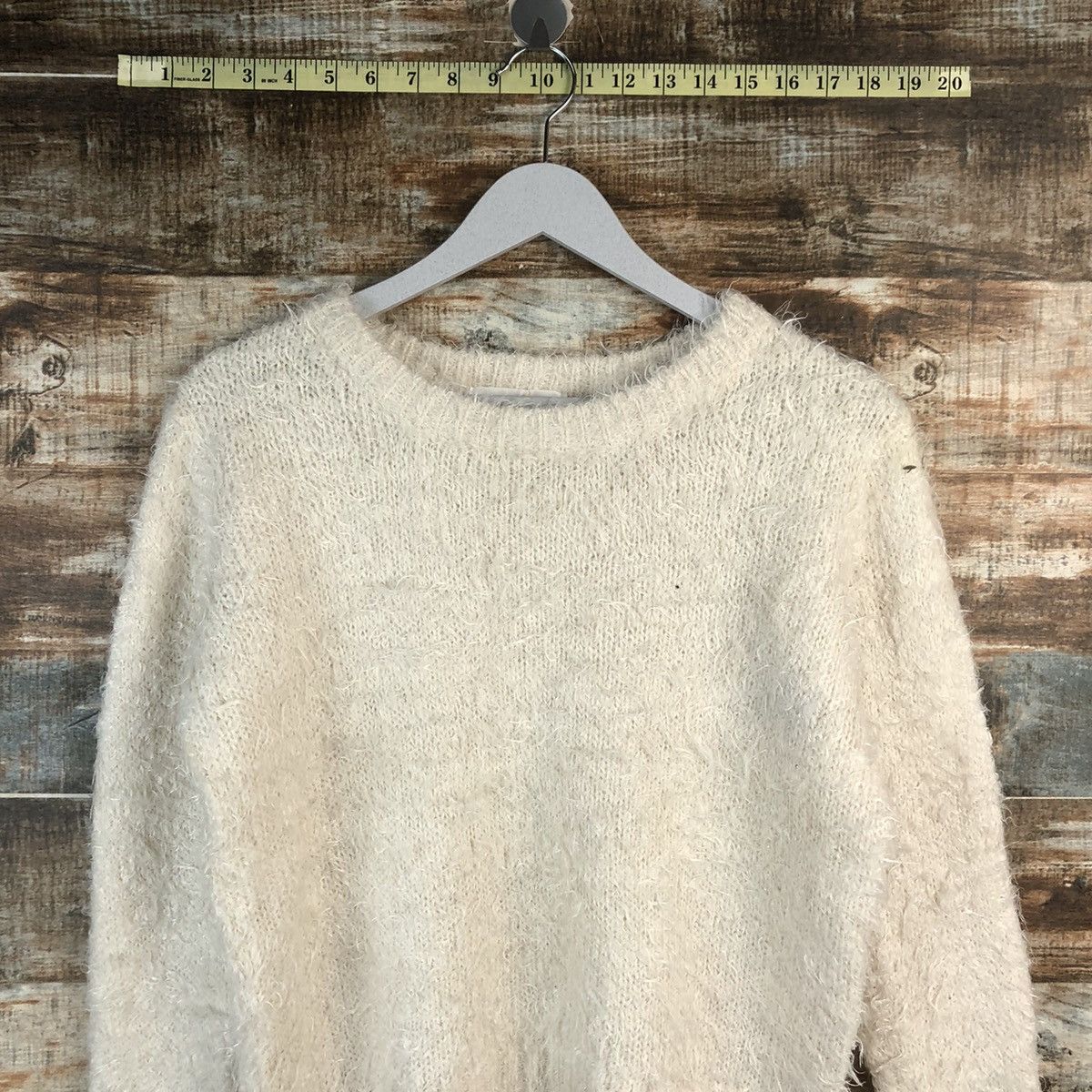 Vintage DL Archives Cream shaggy fur Mohair Knitwear #C027 Size S / US 4 / IT 40 - 2 Thumbnail