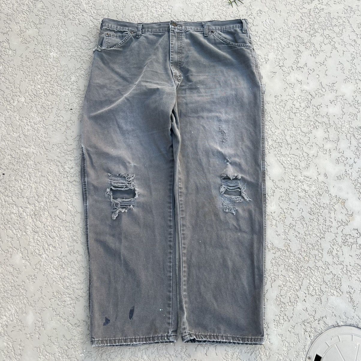 Dickies vintage 2000s green/grey faded dickies carpenter pantw Size US 40 / EU 56 - 1 Thumbnail