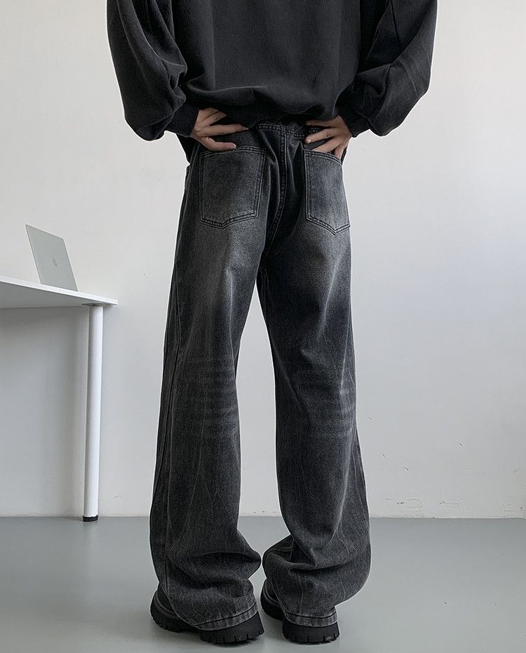 Japanese Brand × Jean Winter Nostalgic Black Jeans Men Chic Patchwork Loose Size US 28 / EU 44 - 2 Thumbnail