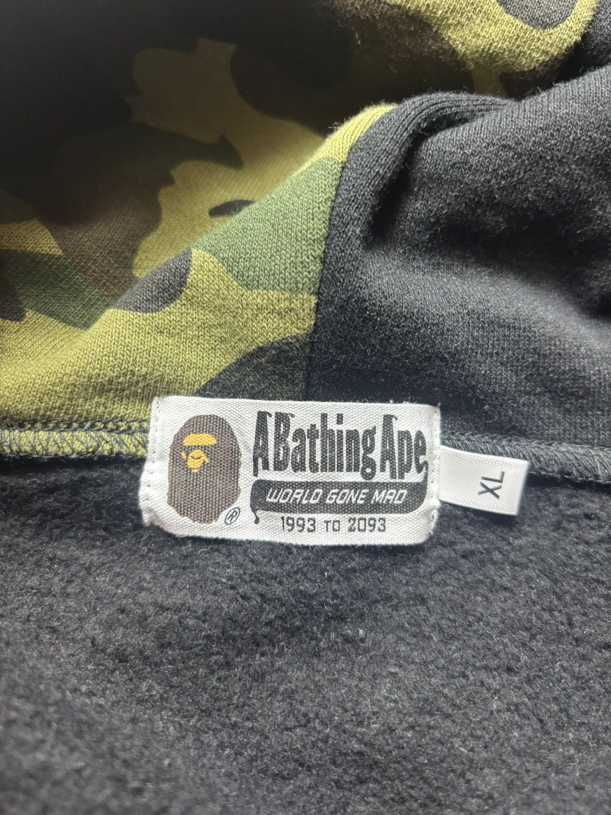 Bape Bape black half camo shark full zip hoodie Size US XL / EU 56 / 4 - 9 Thumbnail