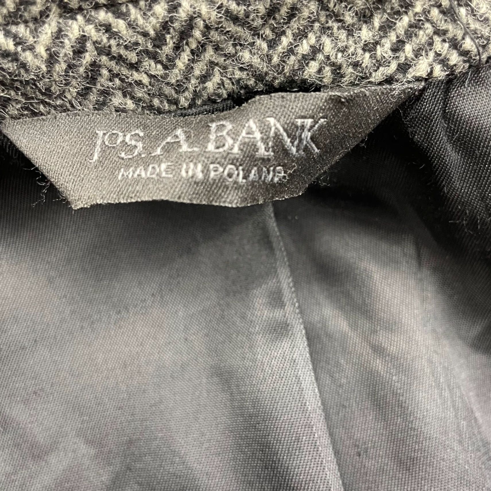 Jos. A. Bank Jos A Bank x Harris Tweed Blazer Men's Wool Black/White Herringbone 43R 2-Button Notch Lapel Regular Fit Vintage No Size 46R - 5 Thumbnail