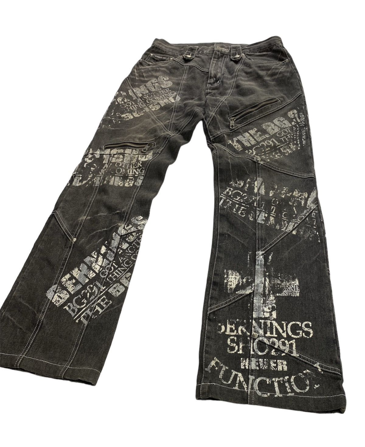 Japanese Brand Bernings sho spell out printed pant studded Size US 29 - 4 Thumbnail
