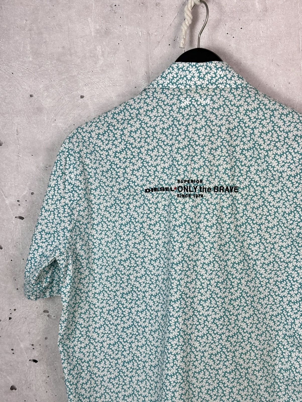 Diesel Diesel Printed Logo Button-up Short Sleeve Cotton Shirt Size US XL / EU 56 / 4 - 10 Thumbnail