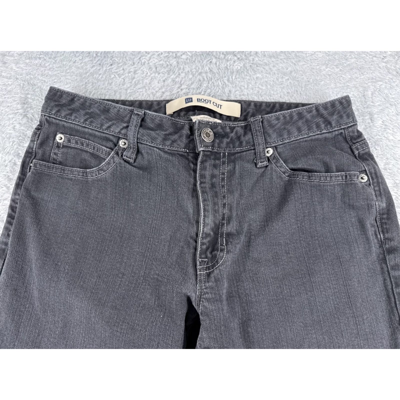 Gap GAP Jeans Womens 6 Gray Denim Bootcut Low Rise 27x26 Cotton Blend 27 26 Inseam 26 5-Pocket Design Regular Stretch City Size 28" / US 6 / IT 42 - 4 Thumbnail