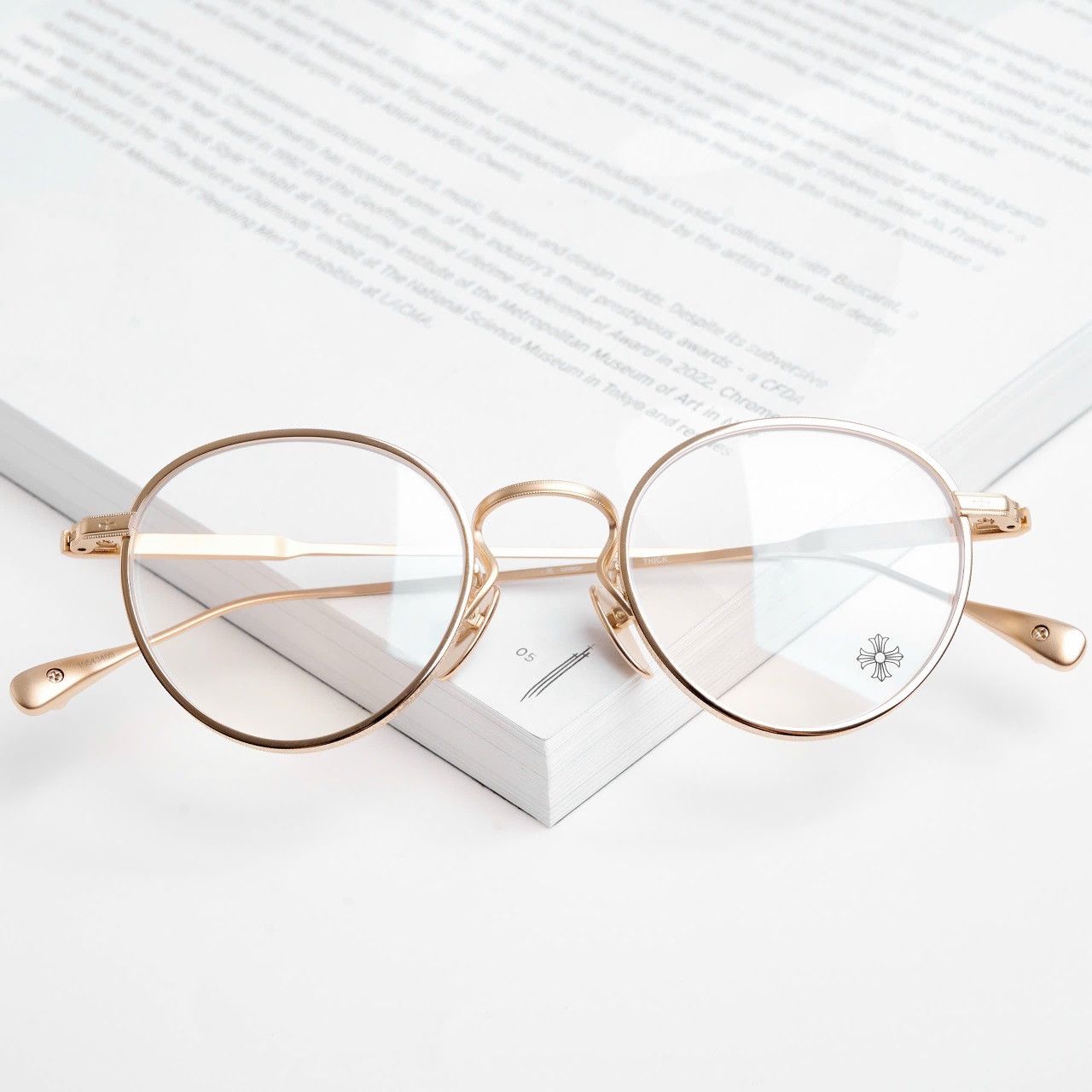 Chrome Hearts CHROME HEARTS THICK GOLD PLATED/MATTE GOLD PLATED GLASSES Size ONE SIZE - 6 Thumbnail
